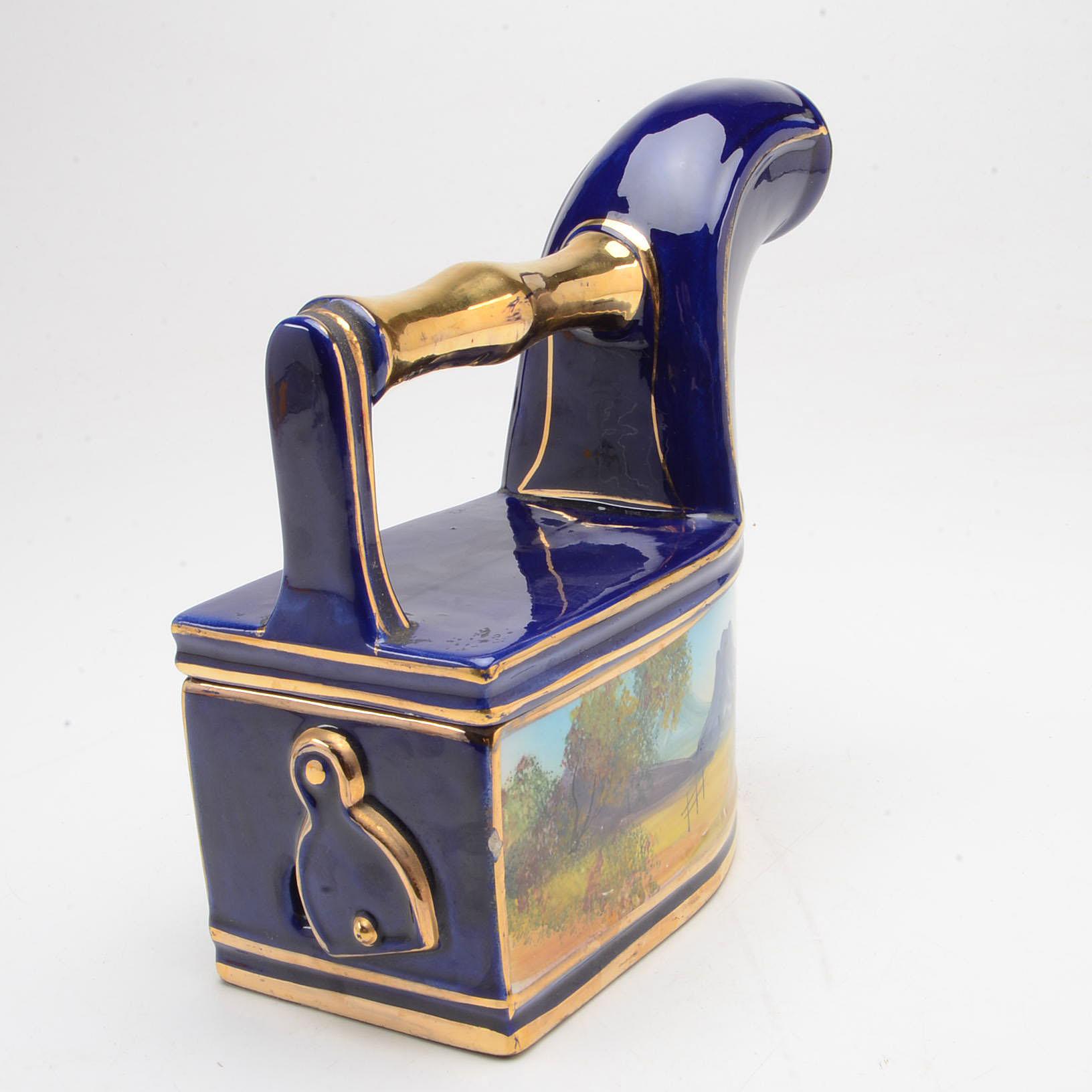 Hand-painted Alcobaça Portugal Sad Iron Replica