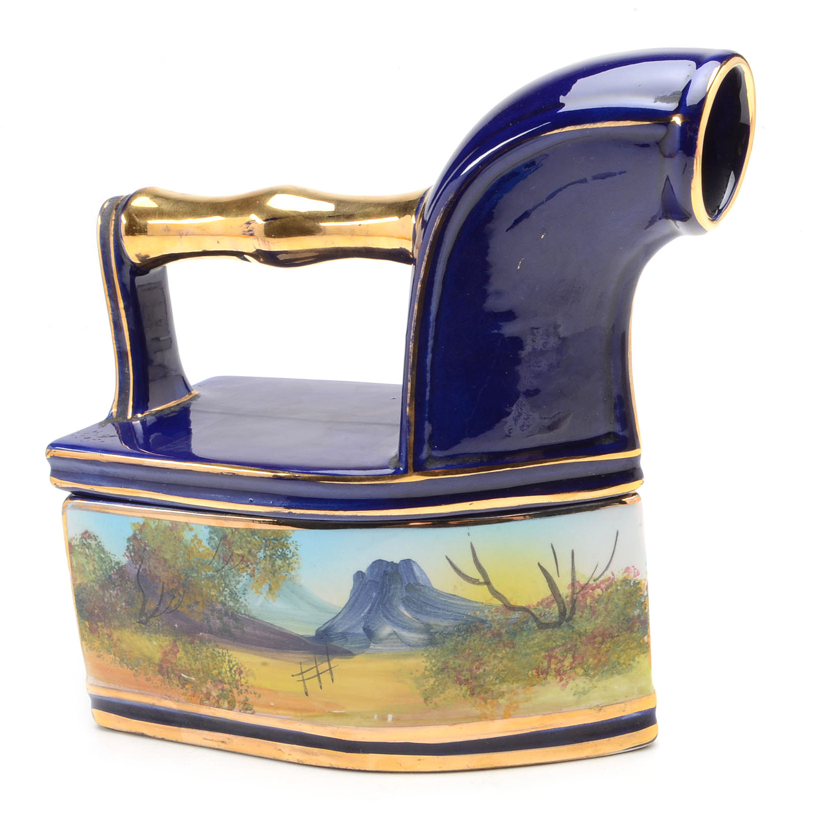 Hand-painted Alcobaça Portugal Sad Iron Replica