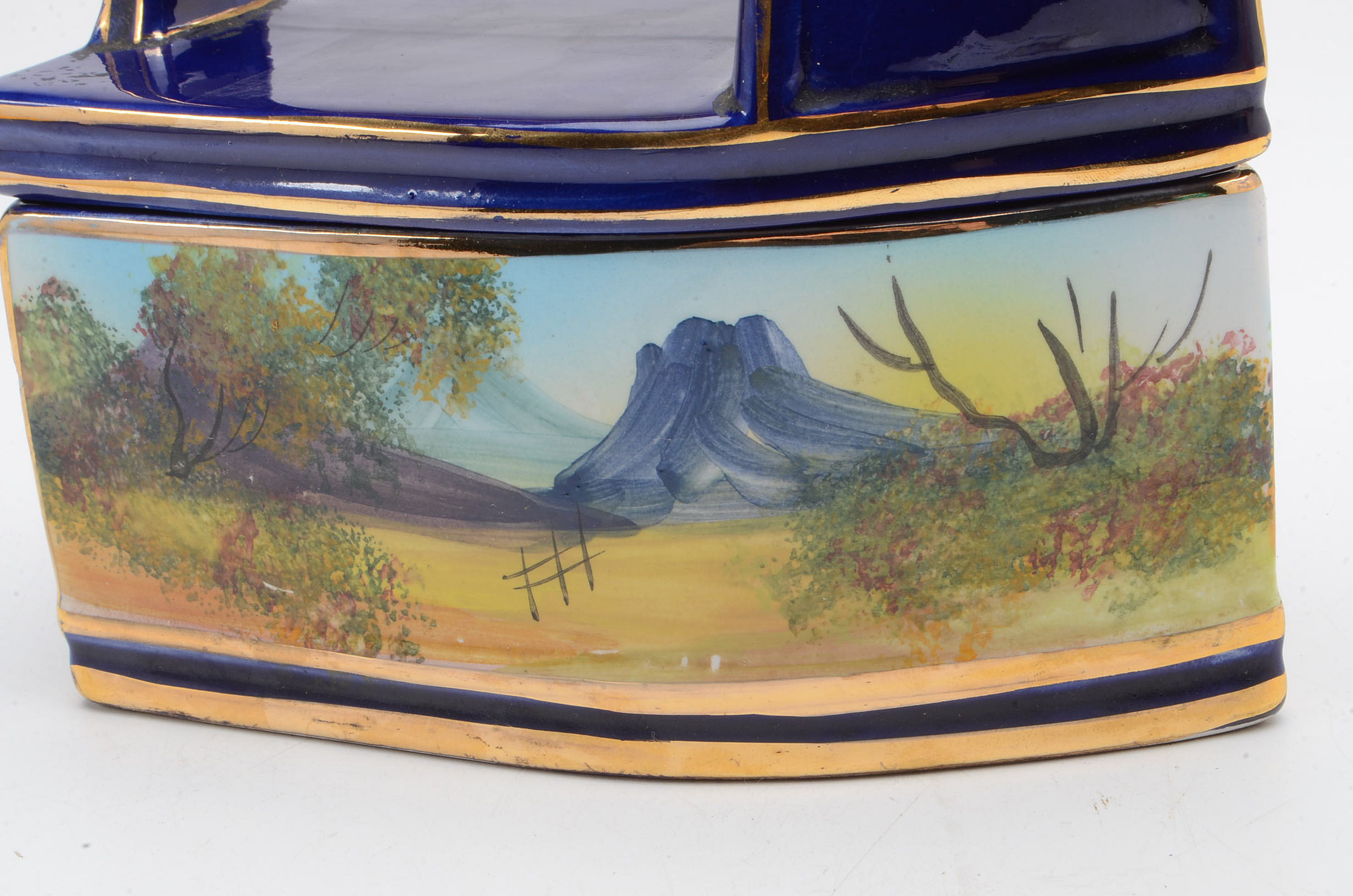 Hand-painted Alcobaça Portugal Sad Iron Replica