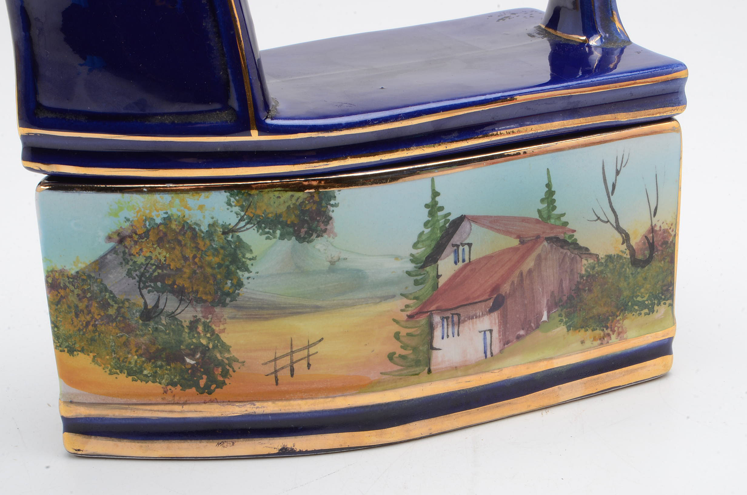 Hand-painted Alcobaça Portugal Sad Iron Replica