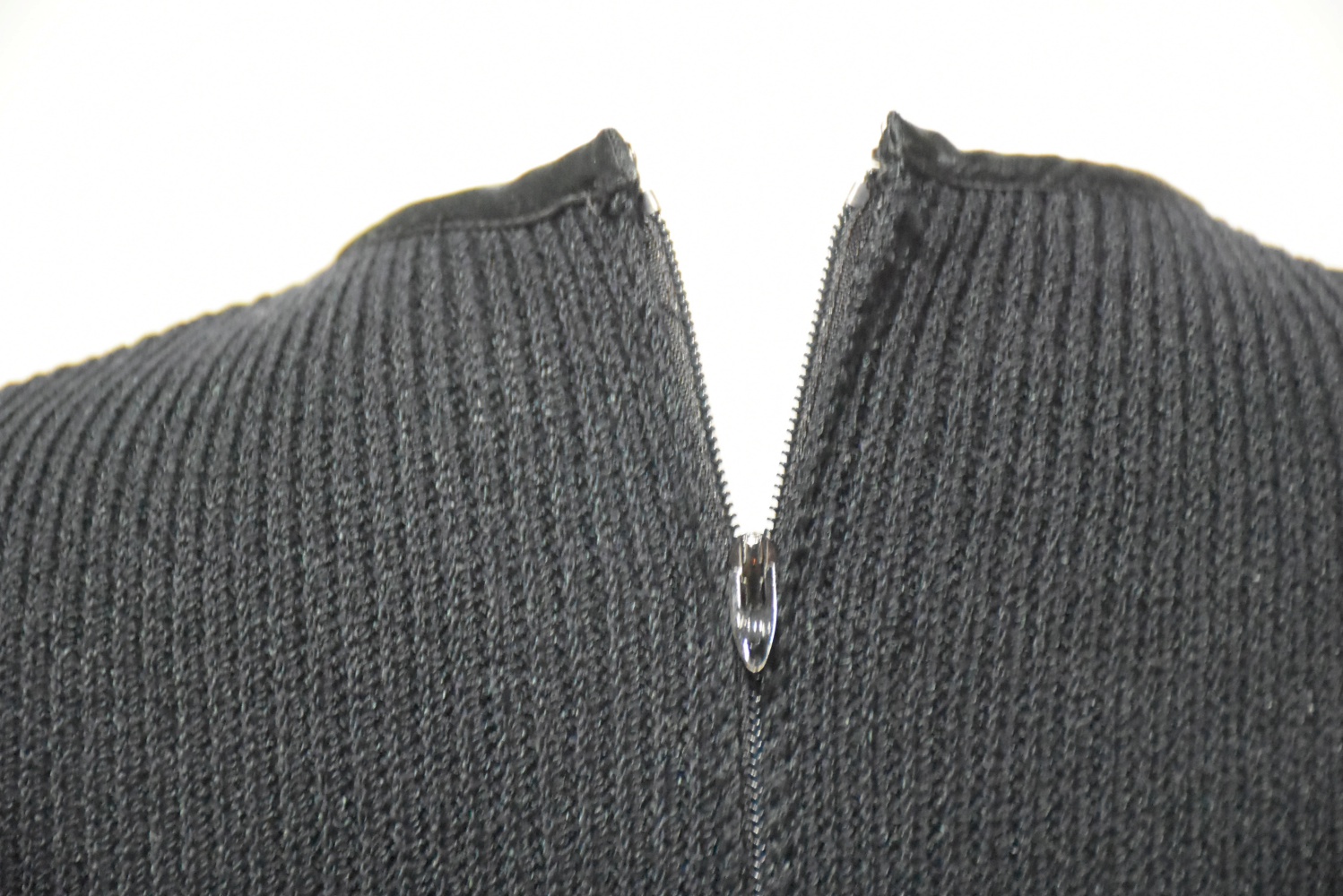 Vintage St. John Black Knit Dress with Sequin Detailing at the Neckline