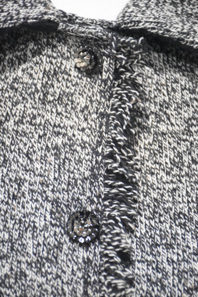 Oscar de la Renta Black and White Heathered Knit Jacket and Skirt