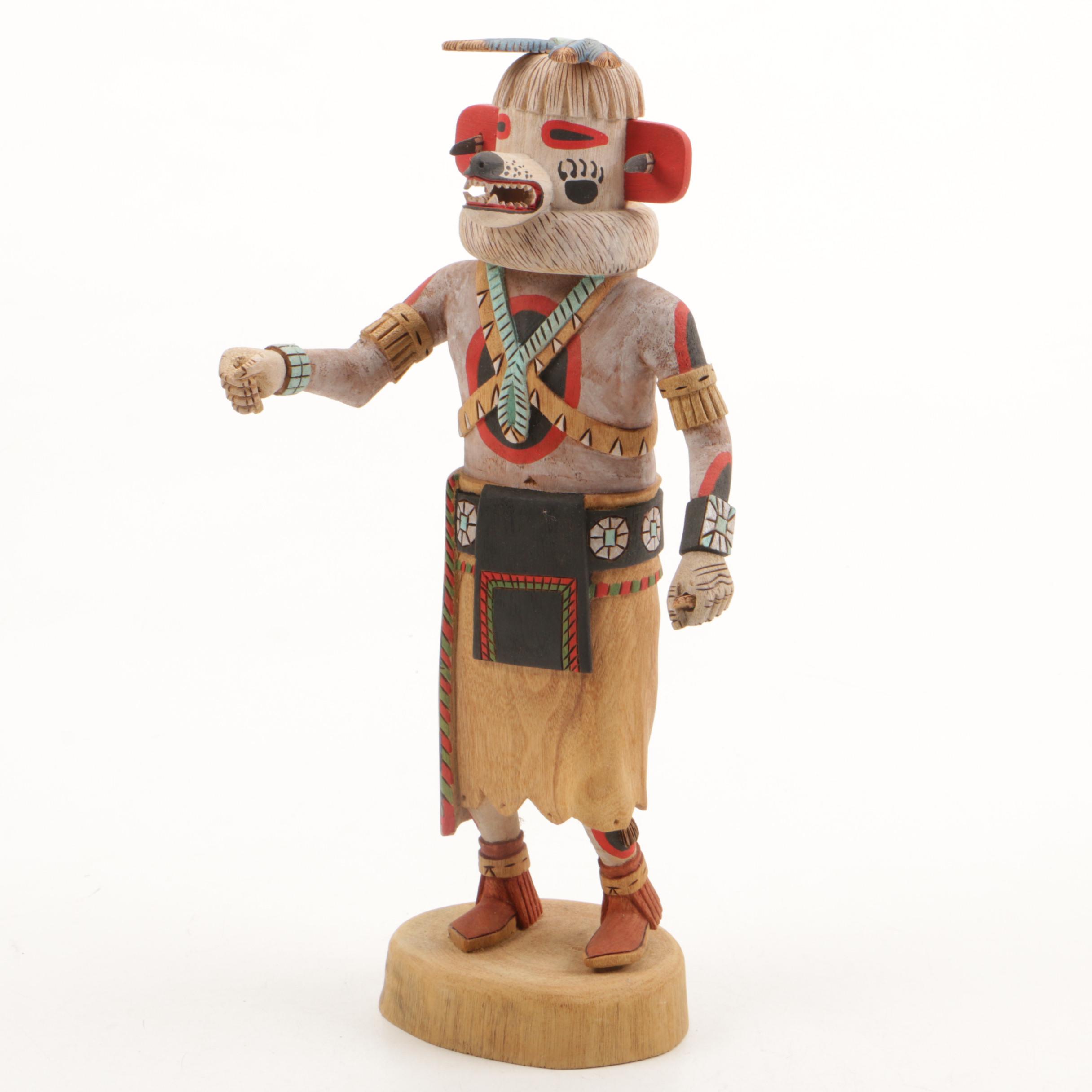Joe Gash Hopi Carved Wood Kachina Doll "White Bear"