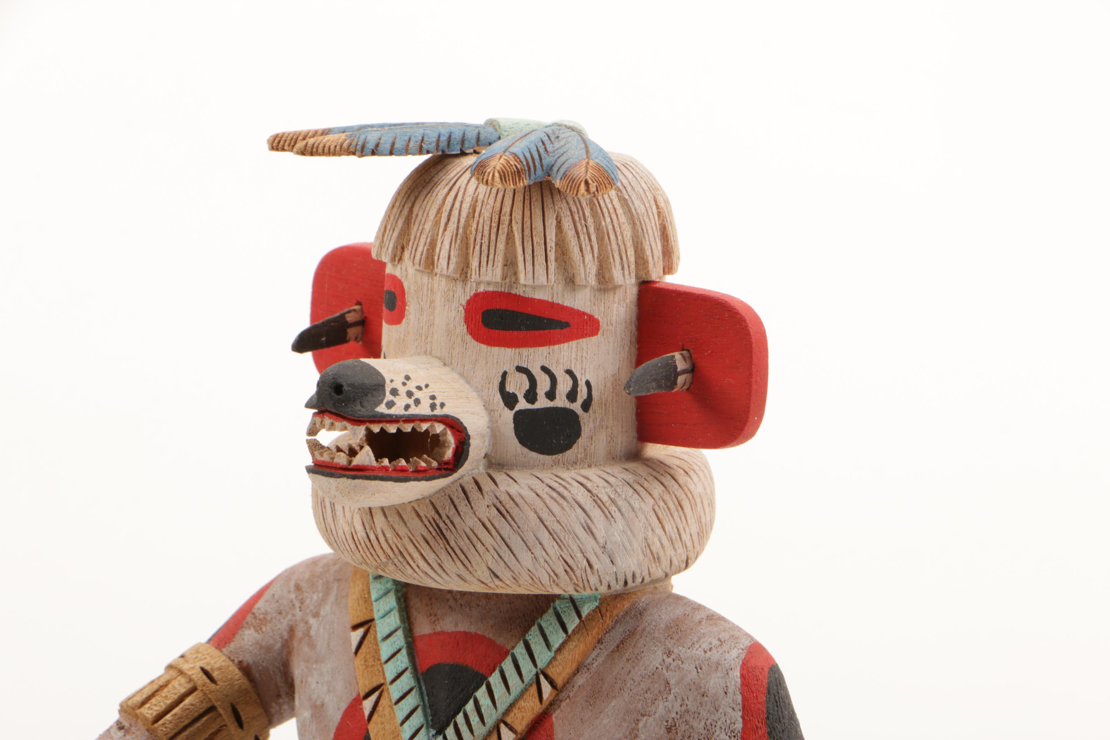 Joe Gash Hopi Carved Wood Kachina Doll "White Bear"