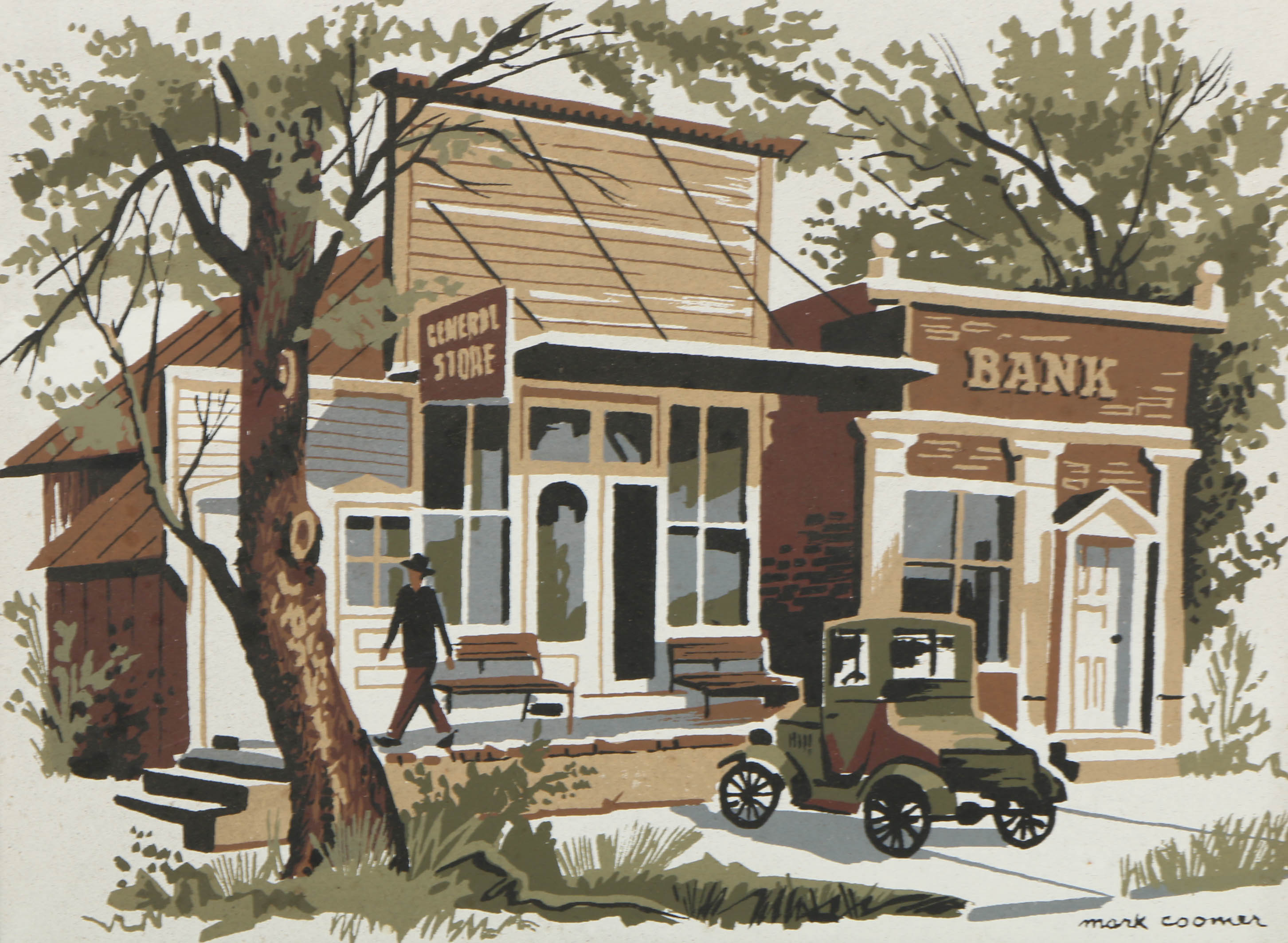 Mark Coomer Limited Edition Serigraph on Composite Board “General Store”