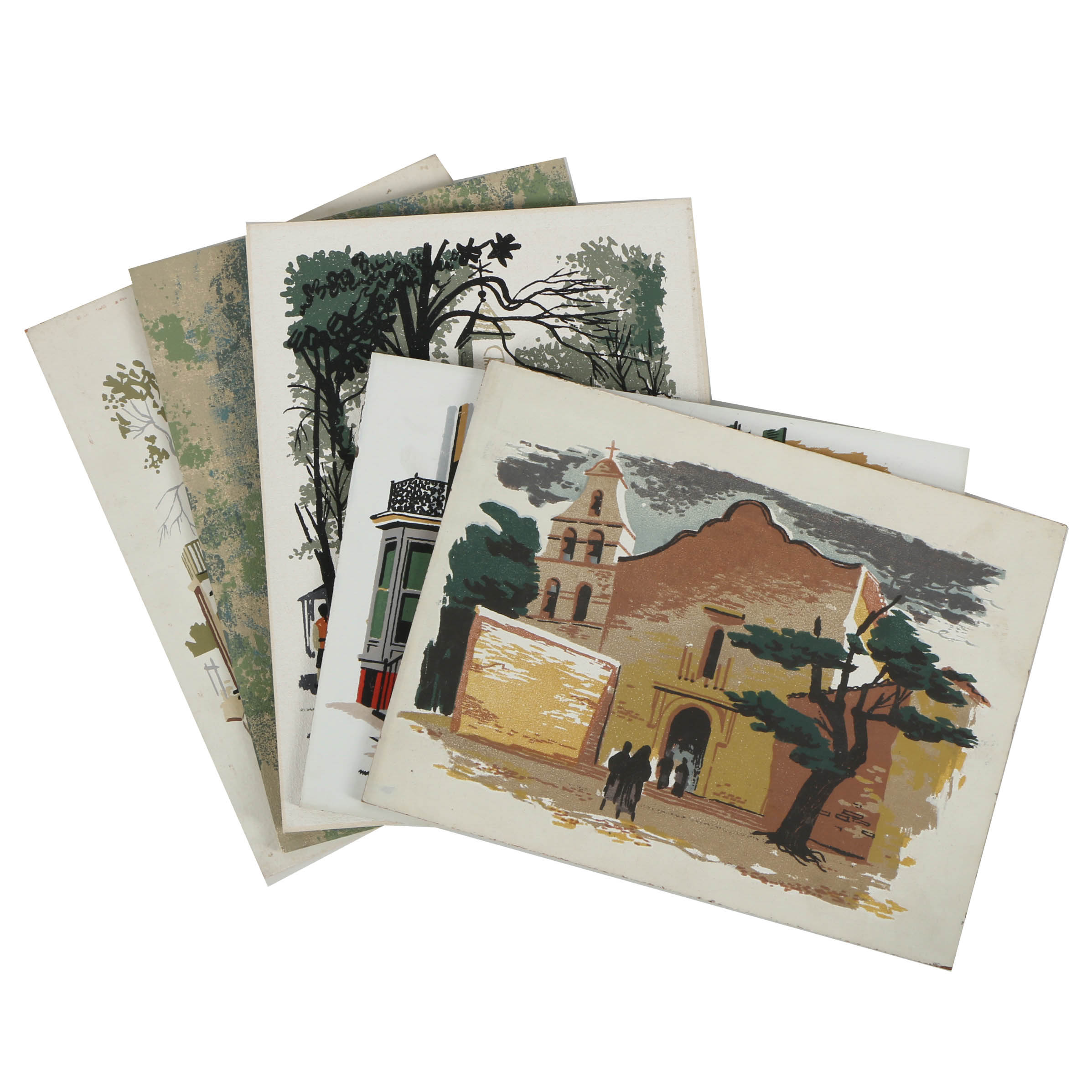 Collection of Mark Coomer Serigraphs on Boards of Genre Scenes