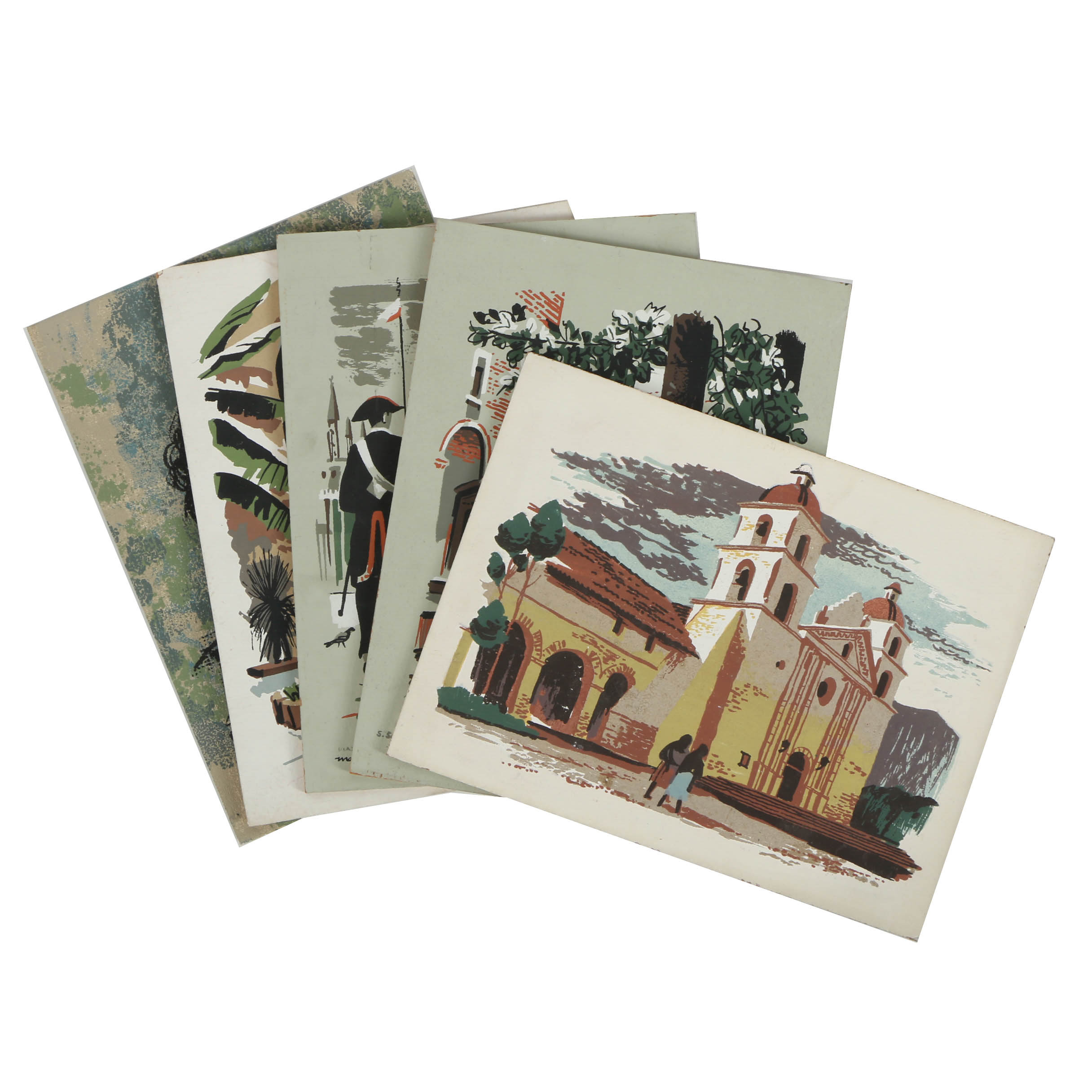 Collection of Mark Coomer Serigraphs on Boards of Genre Scenes