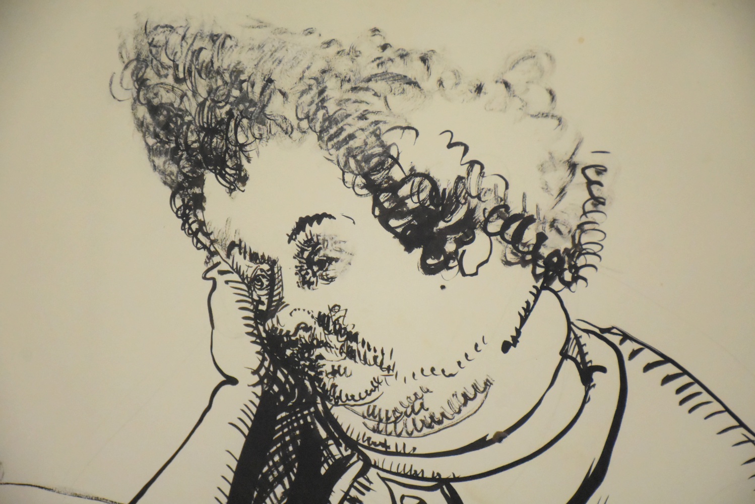 David Miretsky Ink Painting on Paper Abstract Figure