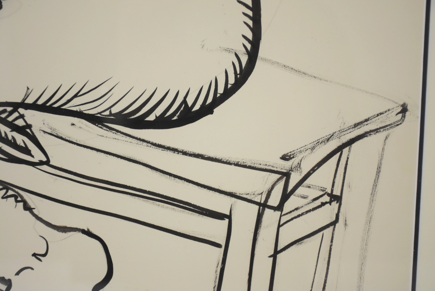 David Miretsky Ink Painting on Paper Abstract Figure