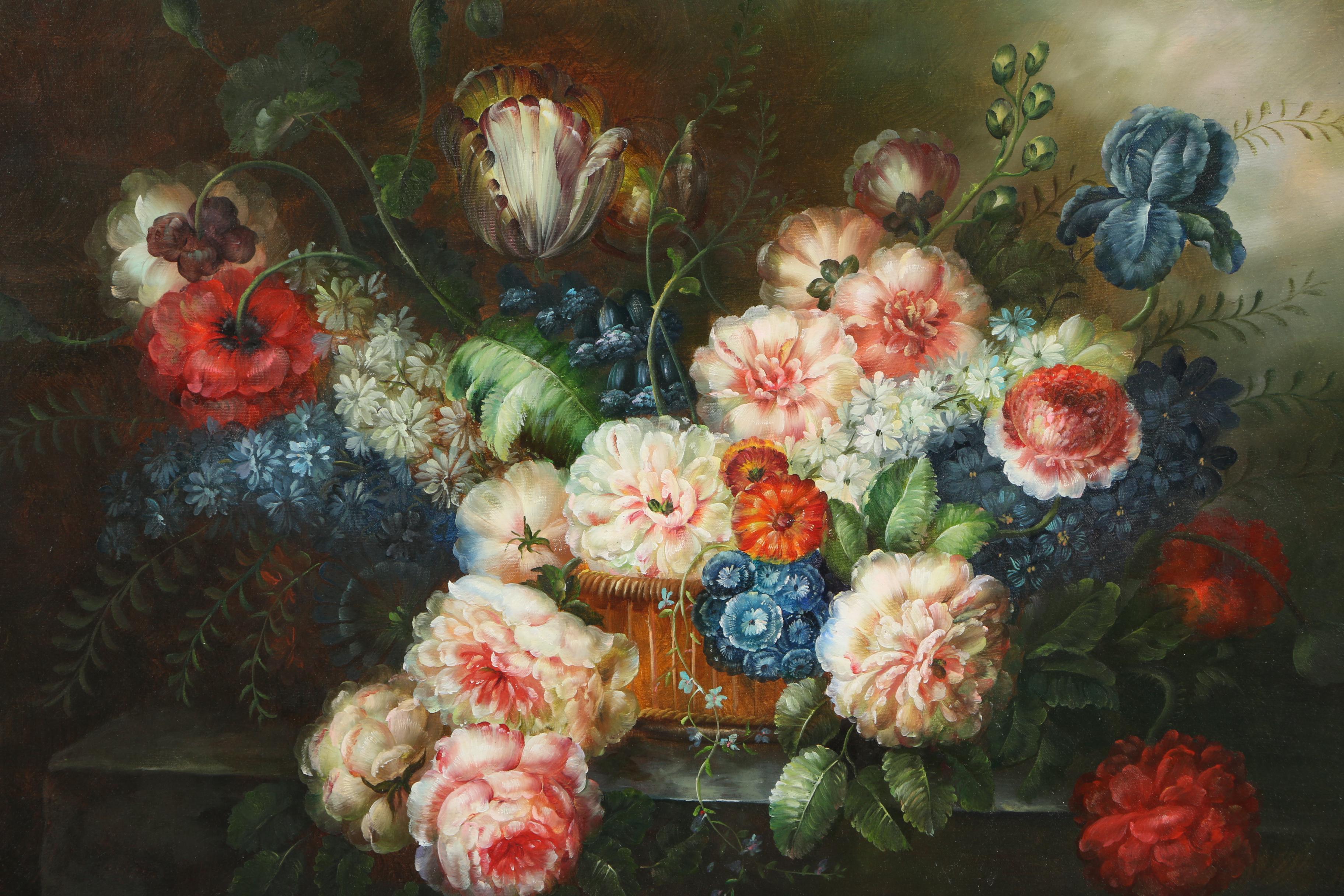 Airele Oil Painting on Canvas of a Floral Still Life
