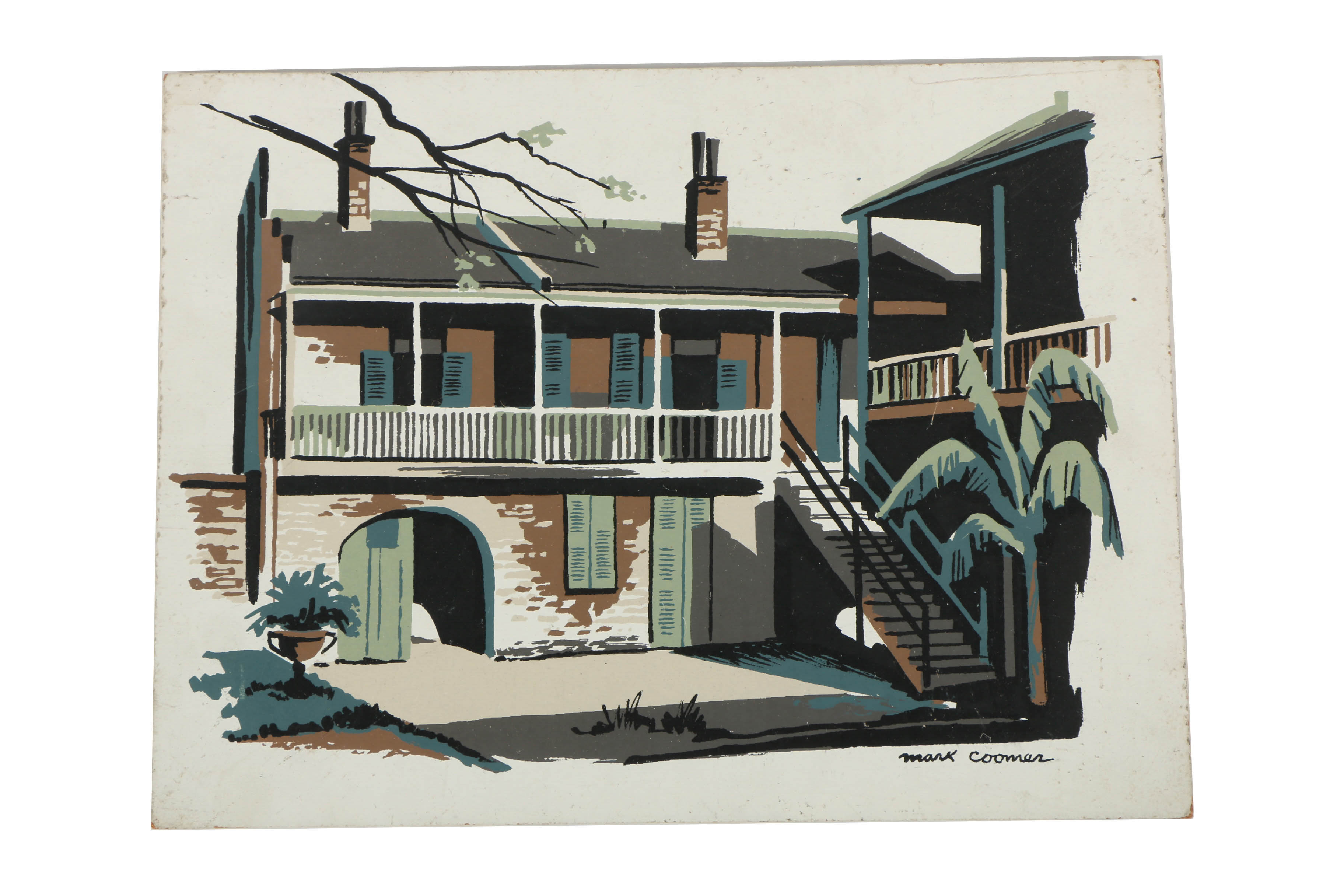 Assortment of Mark Coomer Serigraphs on Boards of Architectural Scenes