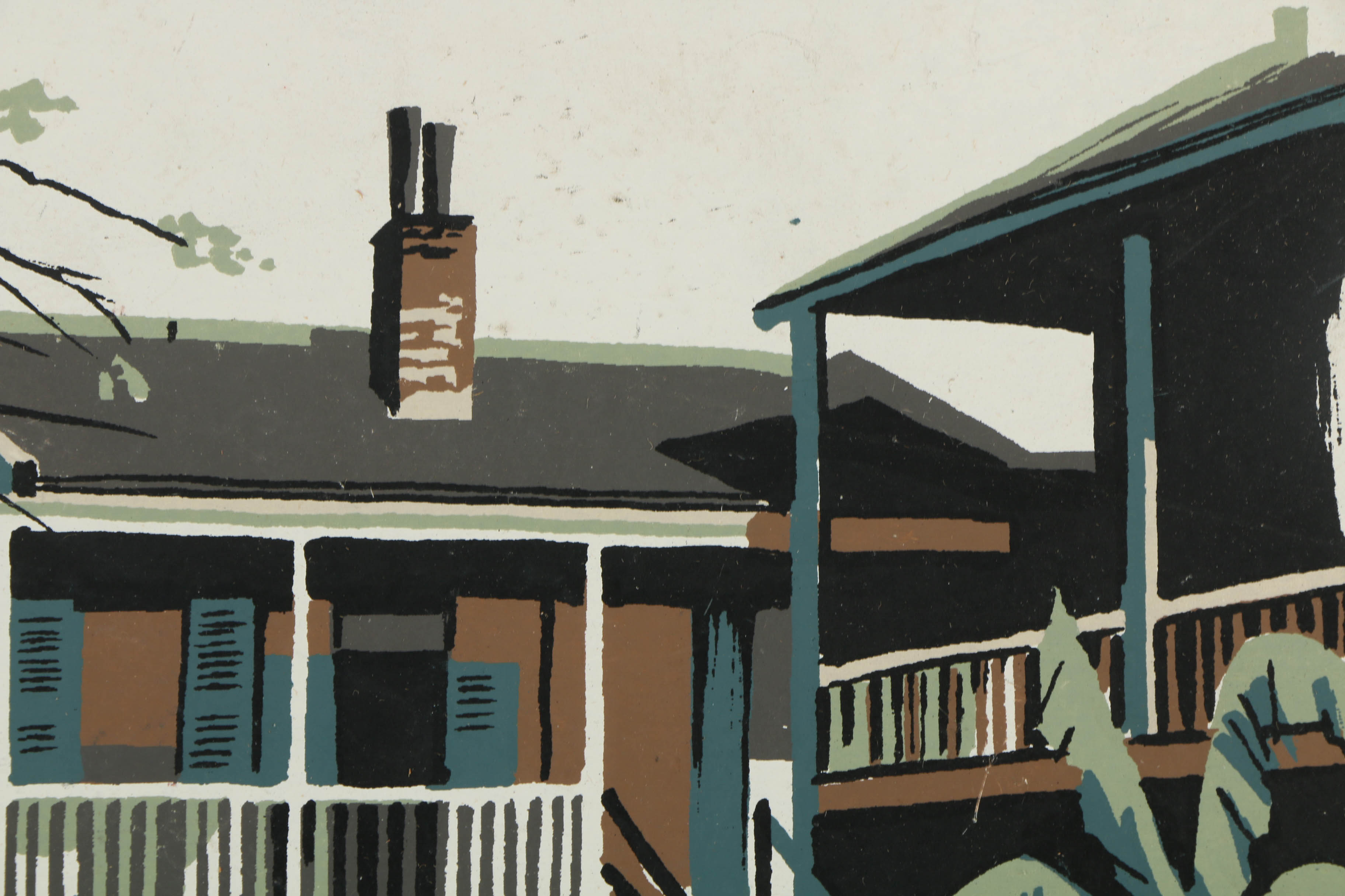 Assortment of Mark Coomer Serigraphs on Boards of Architectural Scenes