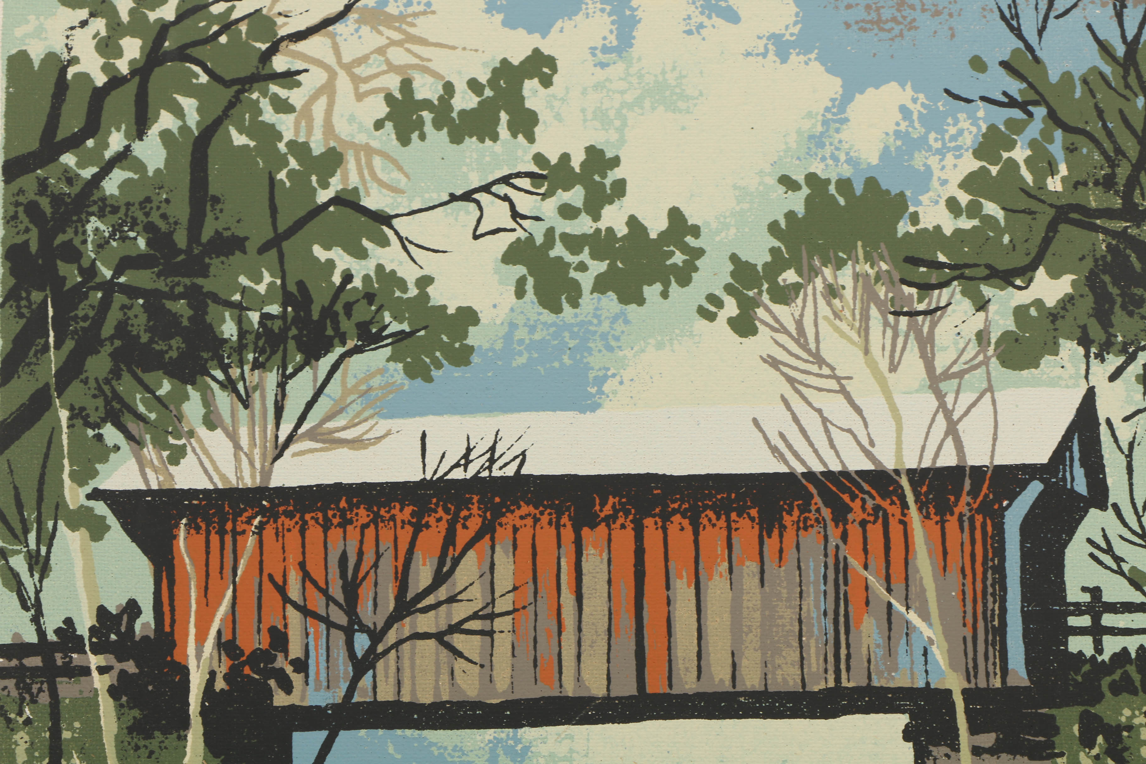 Assortment of Mark Coomer Serigraphs on Boards of Architectural Scenes