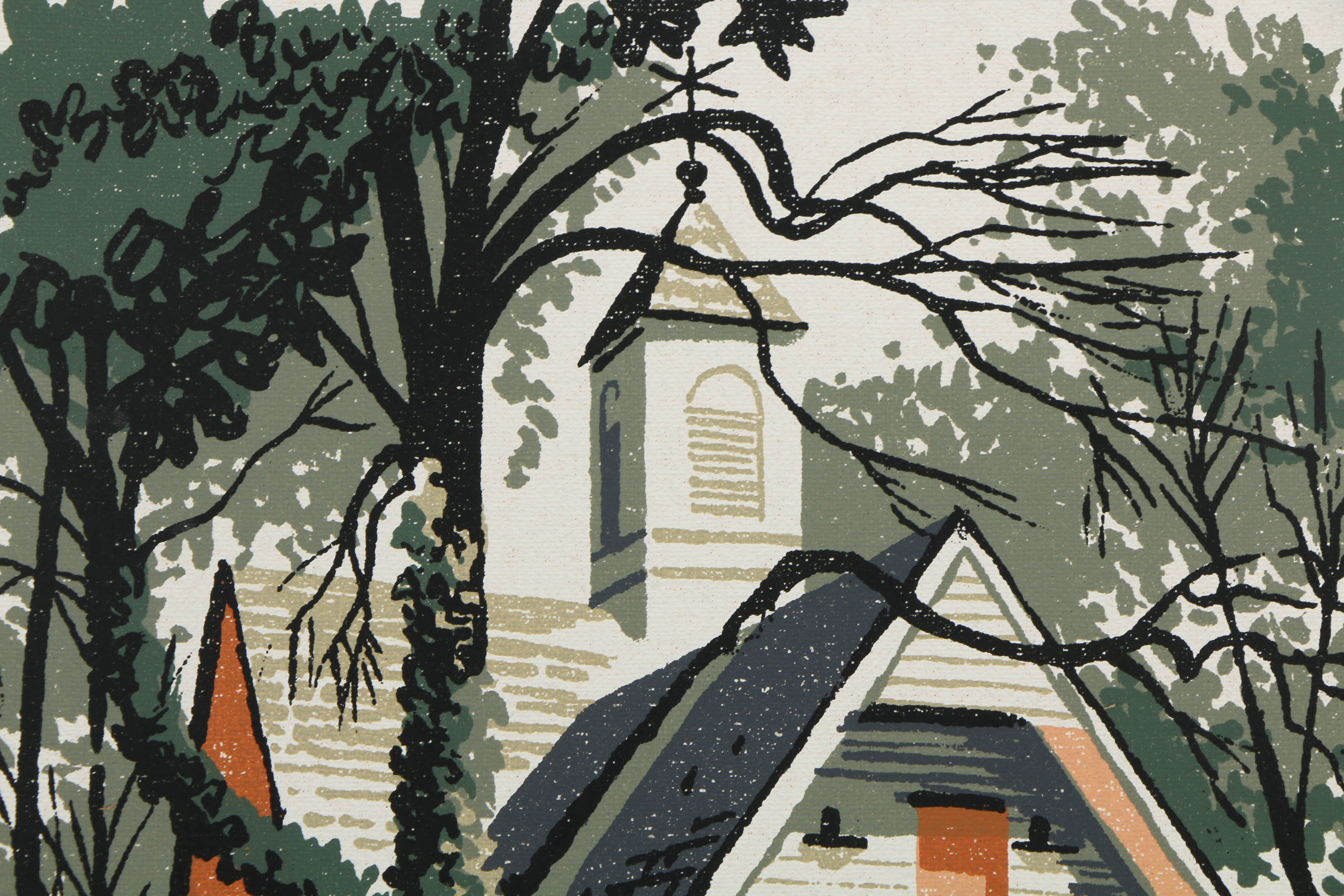 Assortment of Mark Coomer Serigraphs on Boards of Architectural Scenes