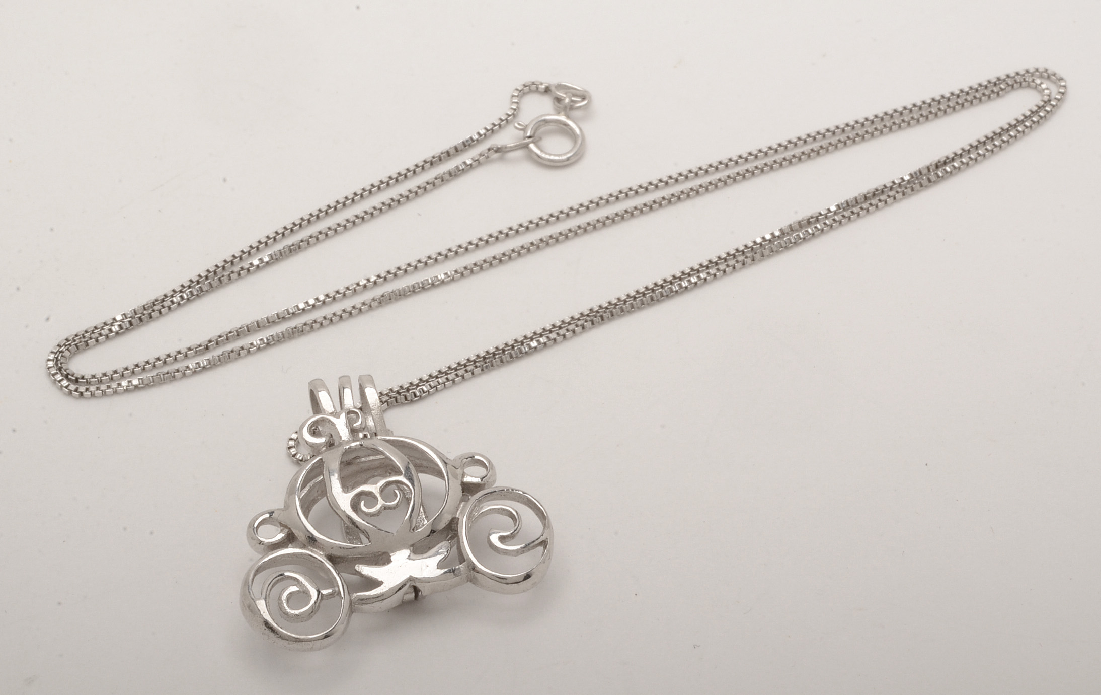 Sterling Silver Marcasite Bracelet with a Carriage Pendant Necklace