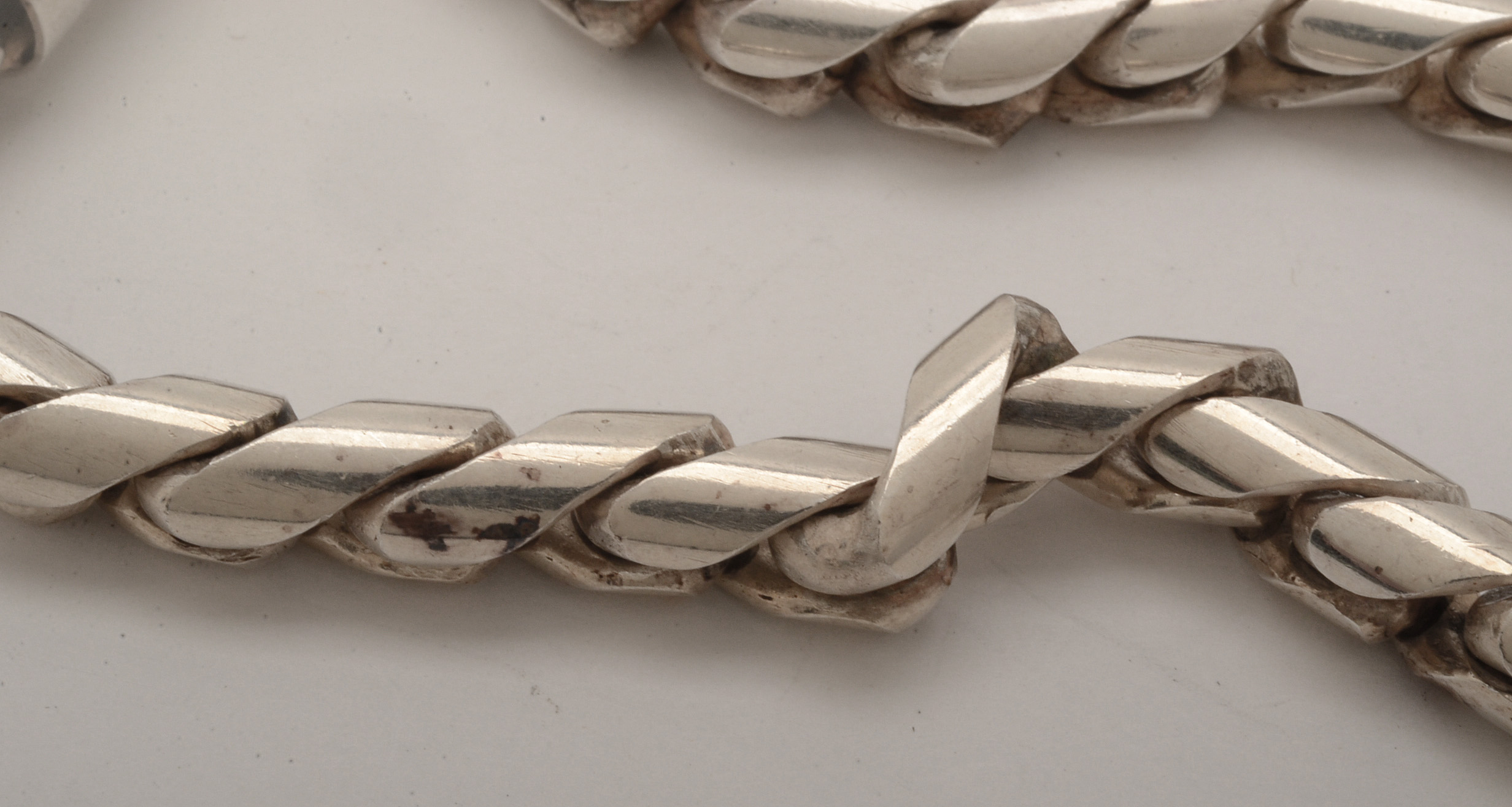 Heavy Sterling Silver Twisted Chain Link Bracelet