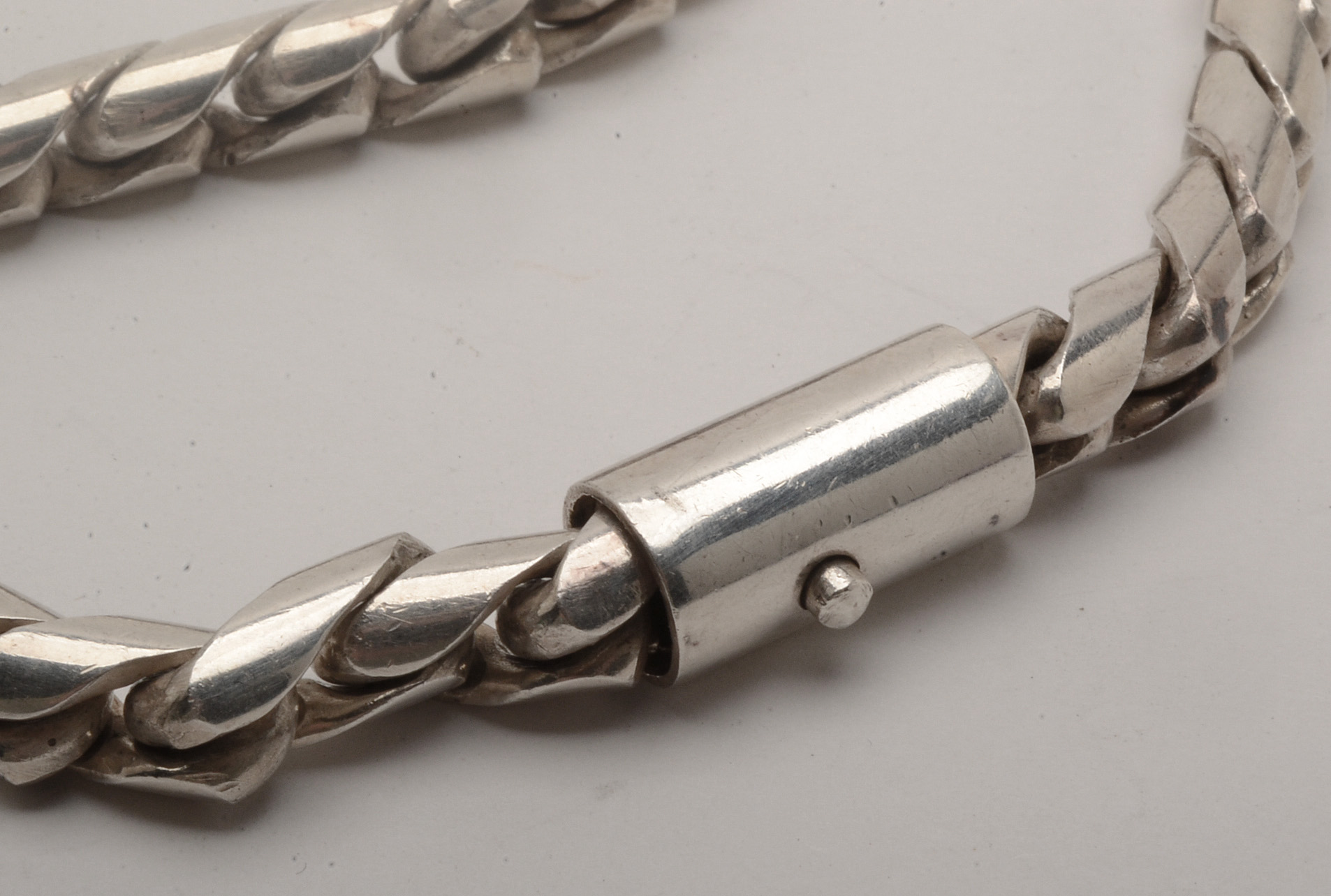 Heavy Sterling Silver Twisted Chain Link Bracelet