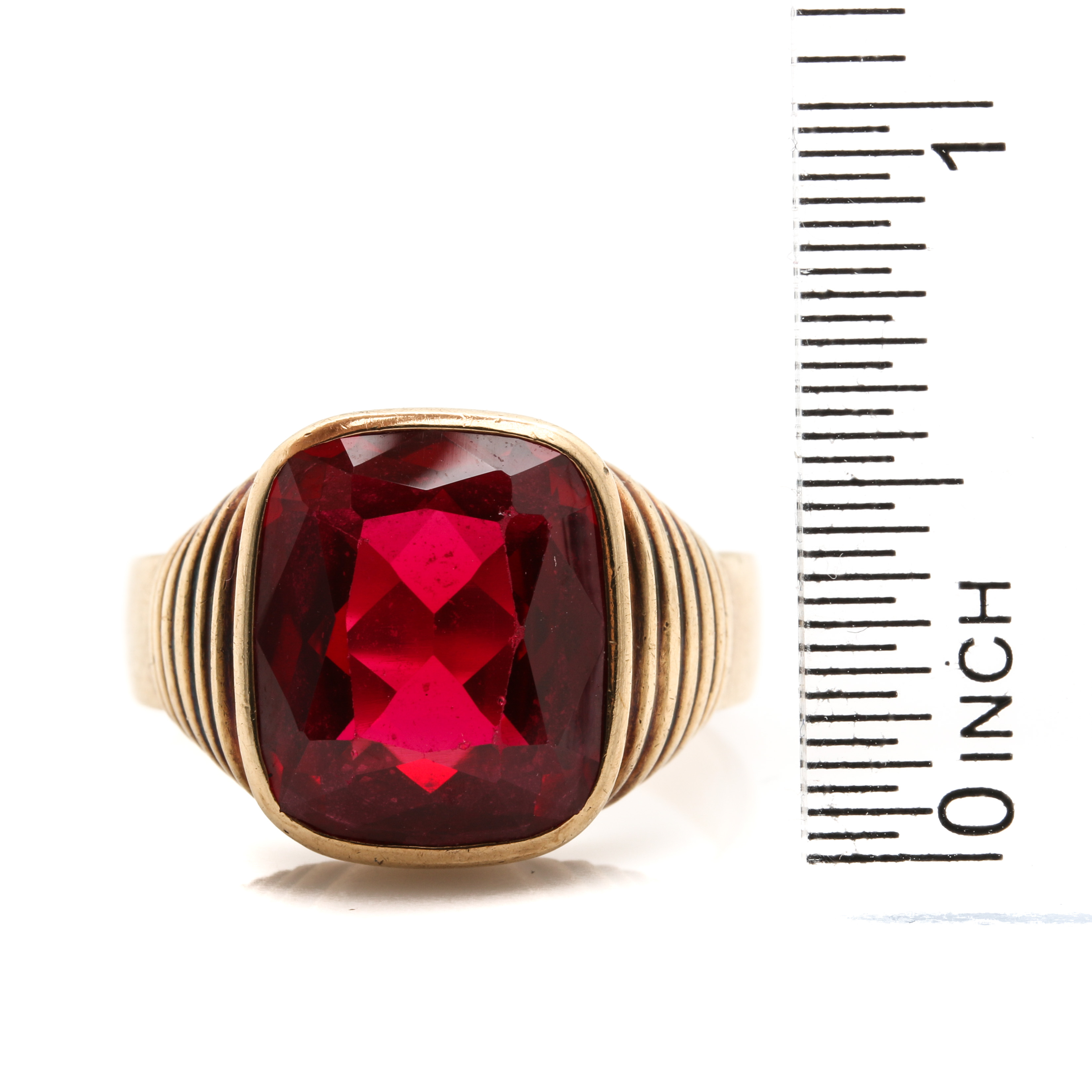 10K Yellow Gold Ruby Ring