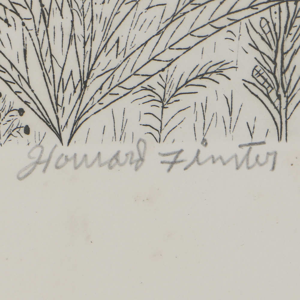 Howard Finster Etching on Paper "Queen Henrietta"