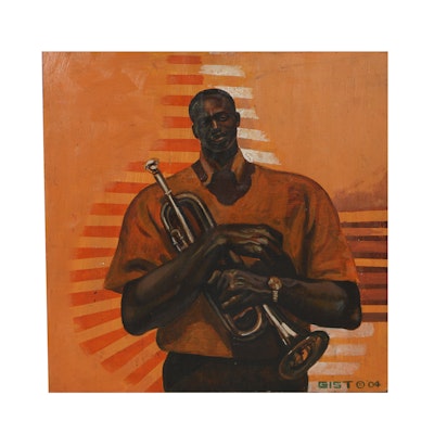 George Gist Oil Painting on Plywood George Gist Oil Painting on Plywood