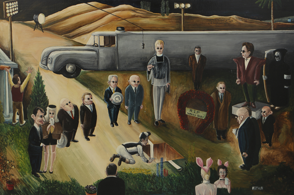 K.C. Truschel Oil Painting on Board "Hooray for Wally Hood"