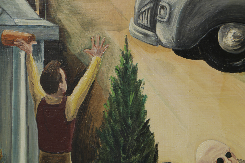 K.C. Truschel Oil Painting on Board "Hooray for Wally Hood"