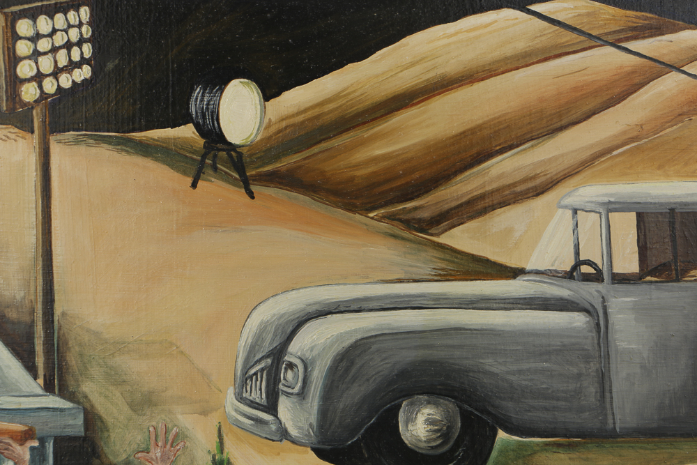 K.C. Truschel Oil Painting on Board "Hooray for Wally Hood"