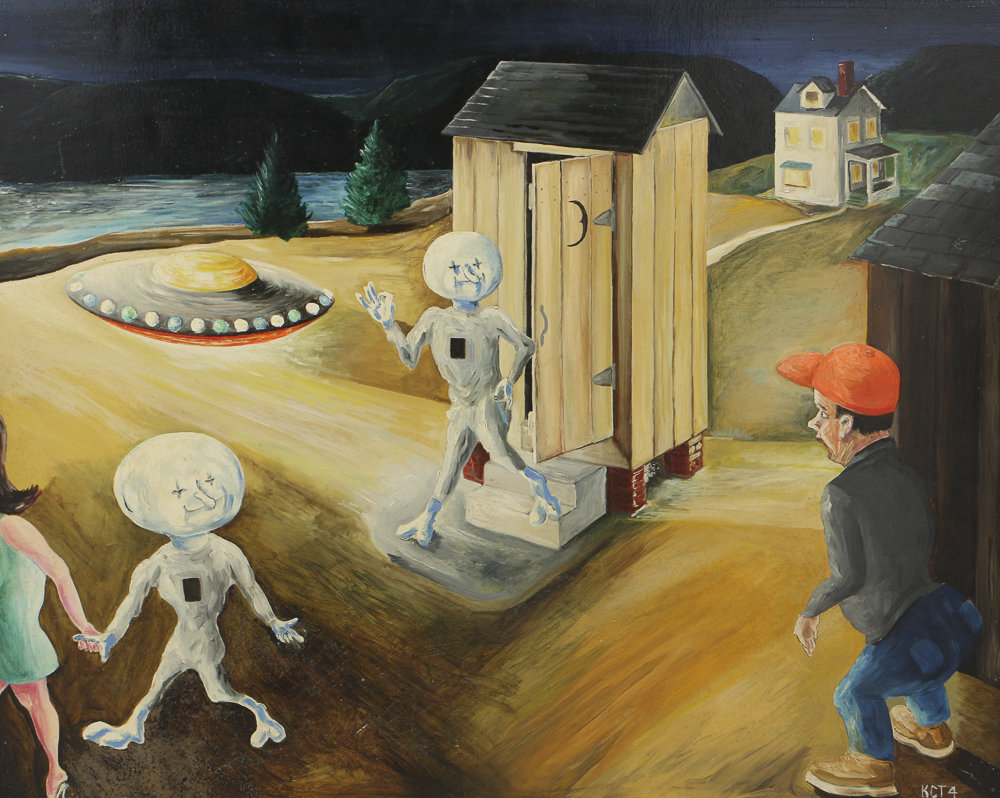 K.C. Truschel Oil Painting on Masonite "Once Upon a Midnite Beery"