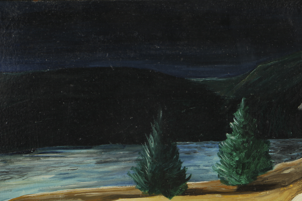 K.C. Truschel Oil Painting on Masonite "Once Upon a Midnite Beery"