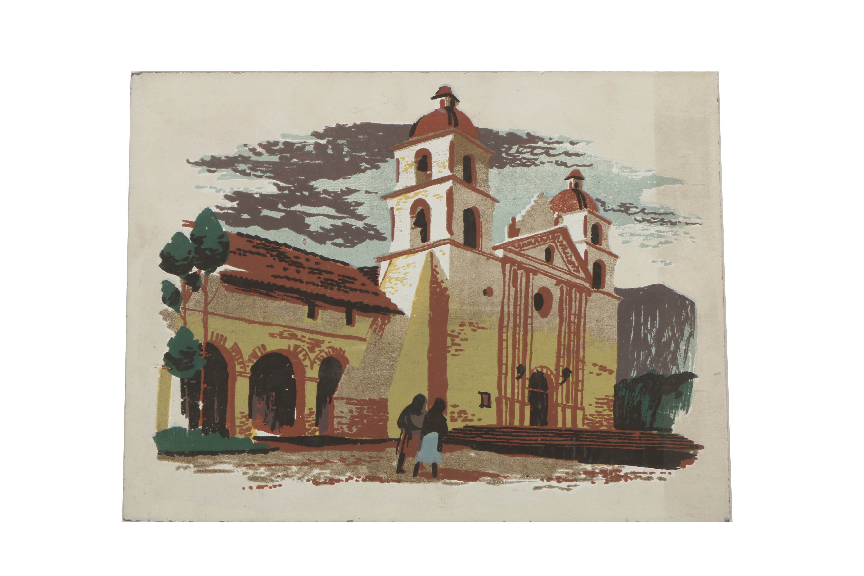 Collection of Mark Coomer Serigraphs on Boards of Architectural Scenes