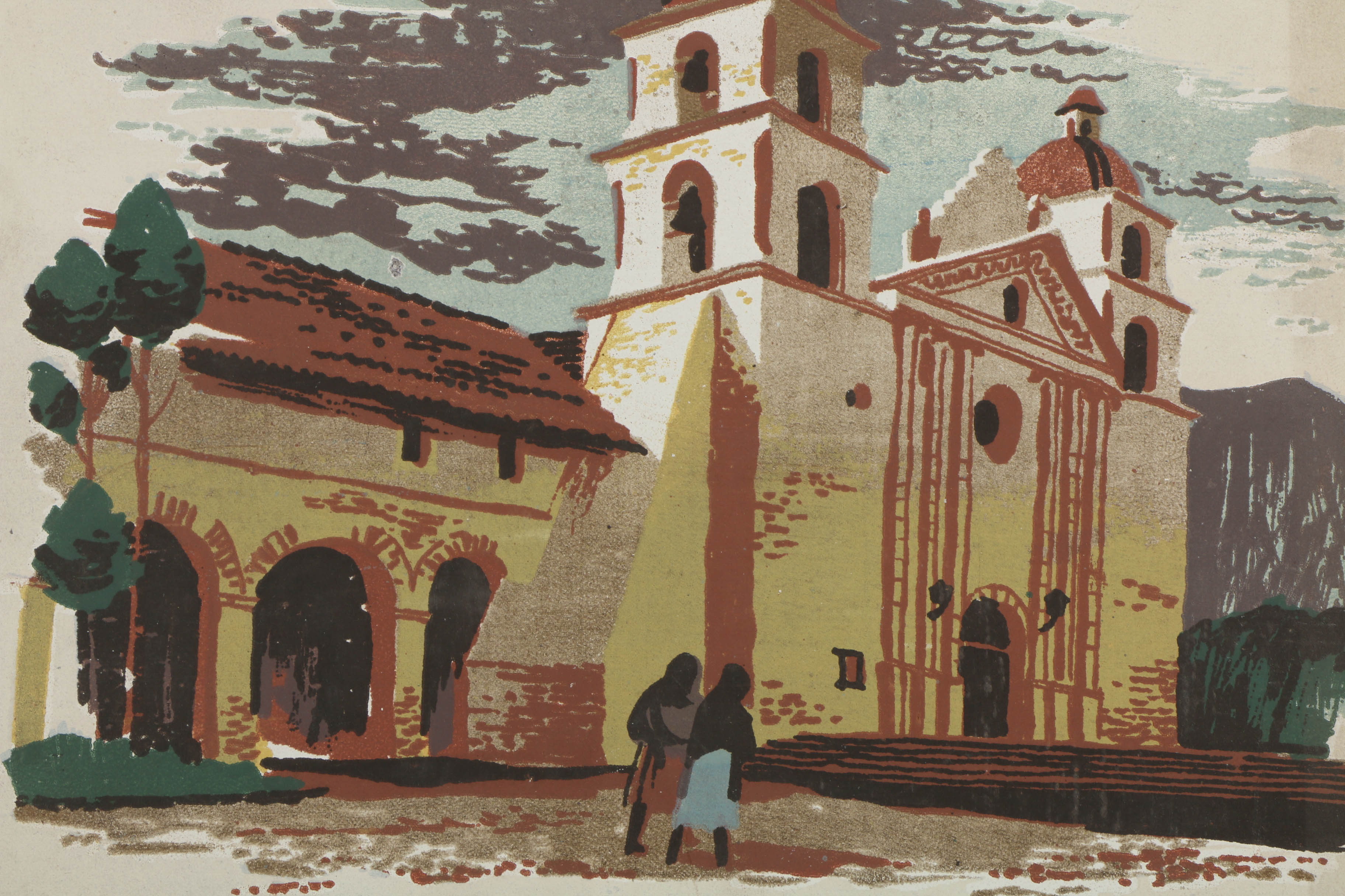 Collection of Mark Coomer Serigraphs on Boards of Architectural Scenes