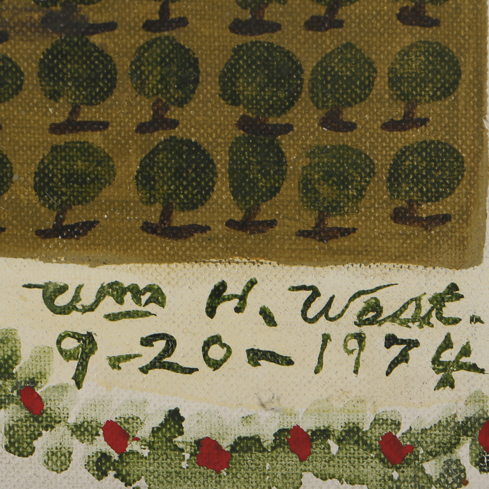 William H. West Oil Painting on Board "A Home in the 1800"