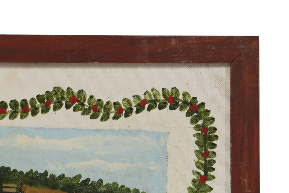 William H. West Oil Painting on Board "A Home in the 1800"