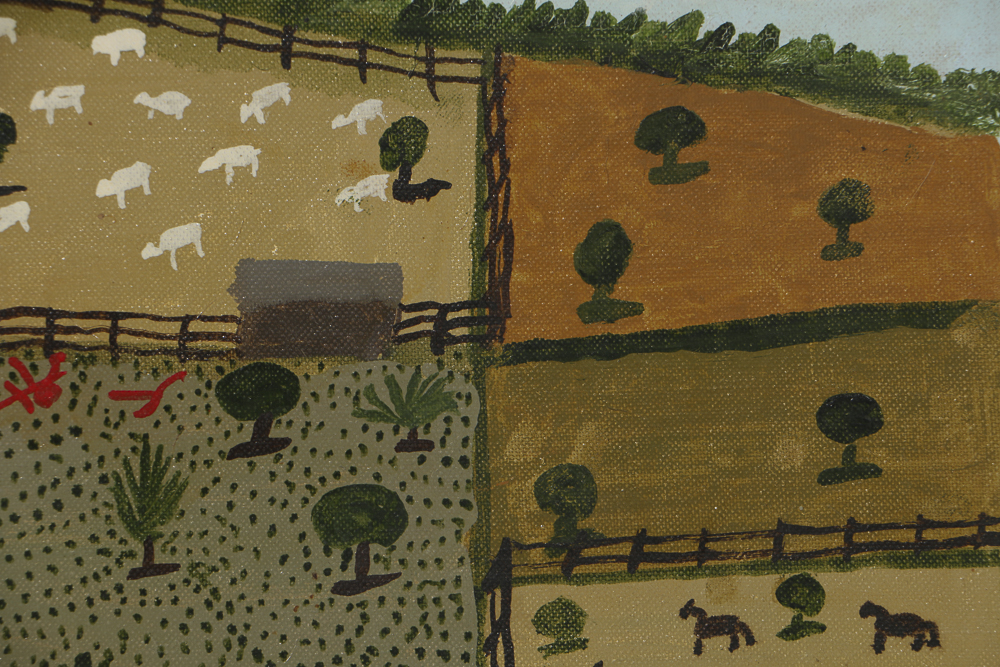 William H. West Oil Painting on Board "A Home in the 1800"