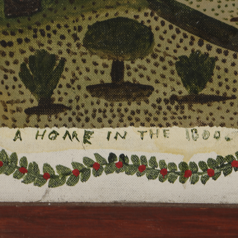 William H. West Oil Painting on Board "A Home in the 1800"