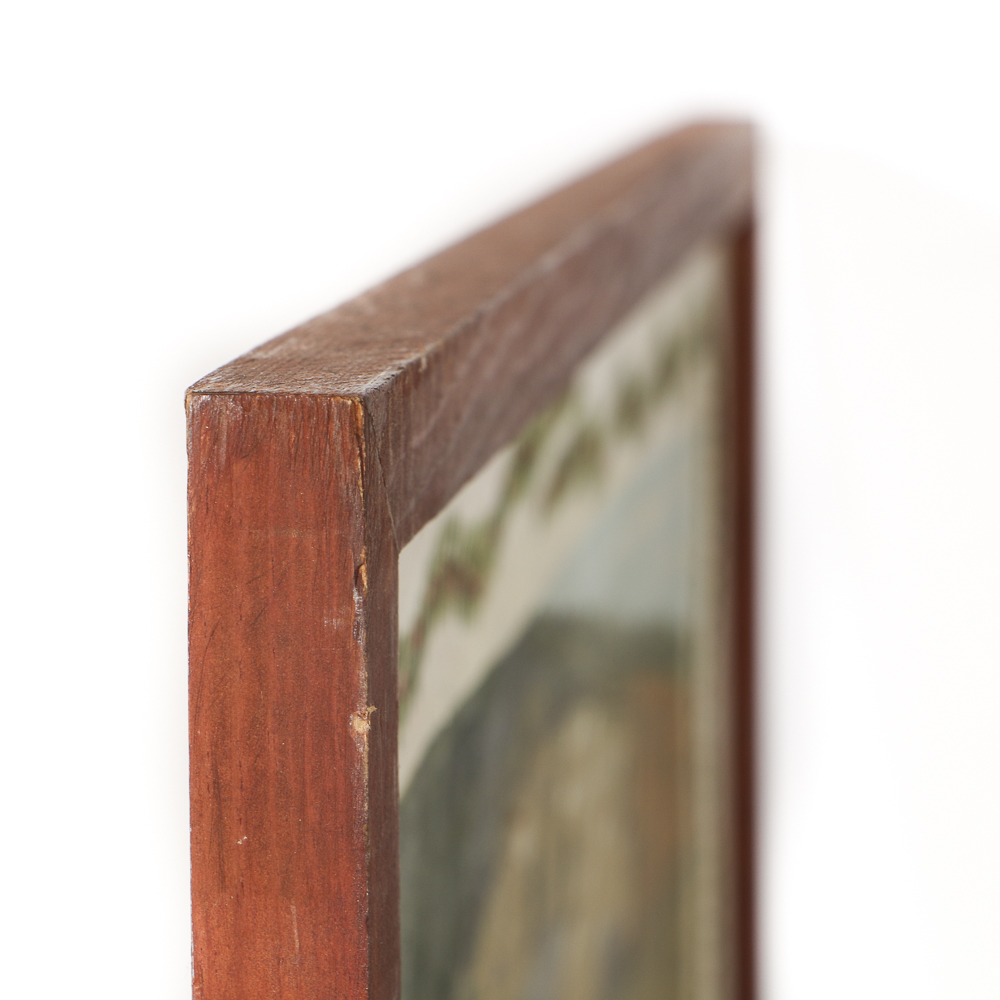 William H. West Oil Painting on Board "A Home in the 1800"