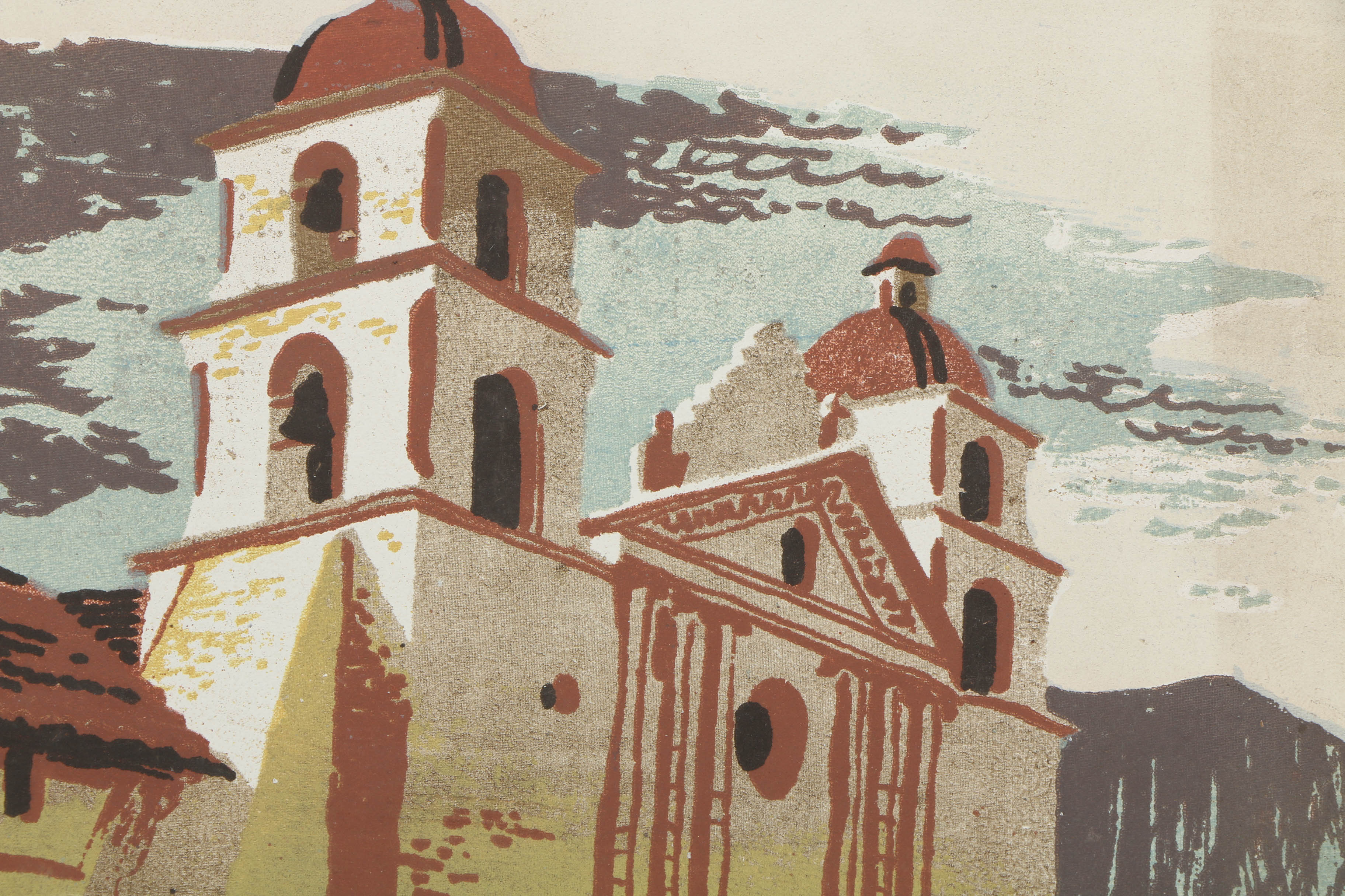 Collection of Mark Coomer Serigraphs on Boards of Architectural Scenes