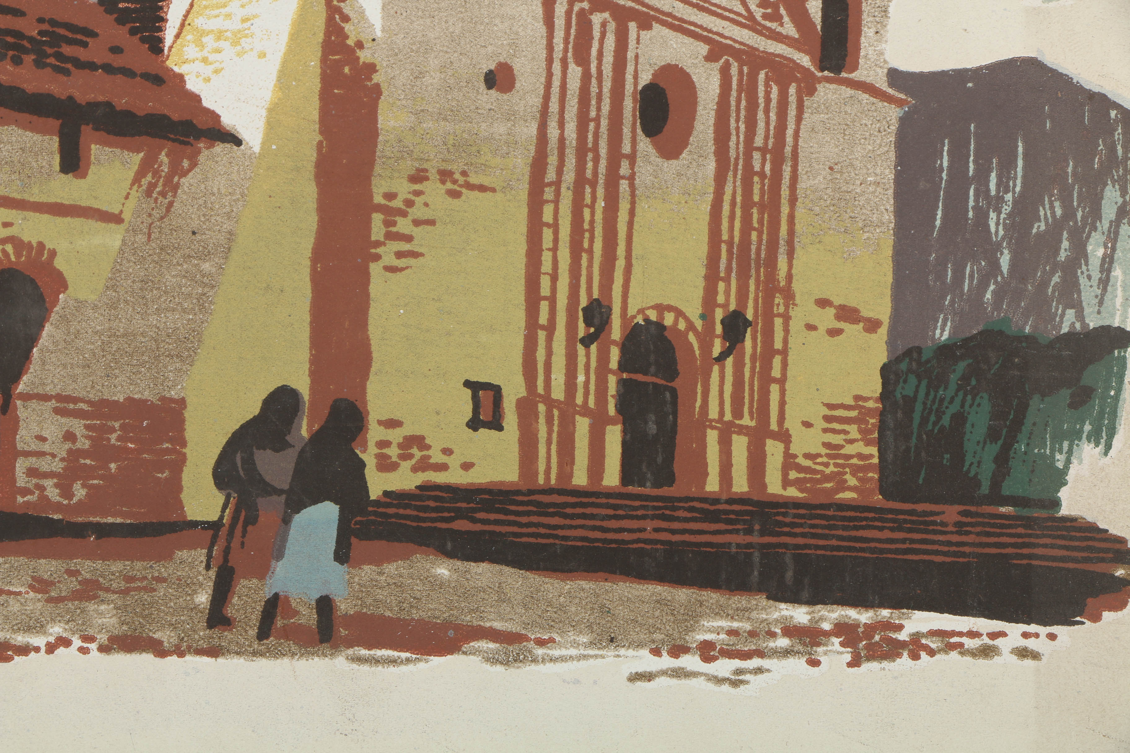 Collection of Mark Coomer Serigraphs on Boards of Architectural Scenes