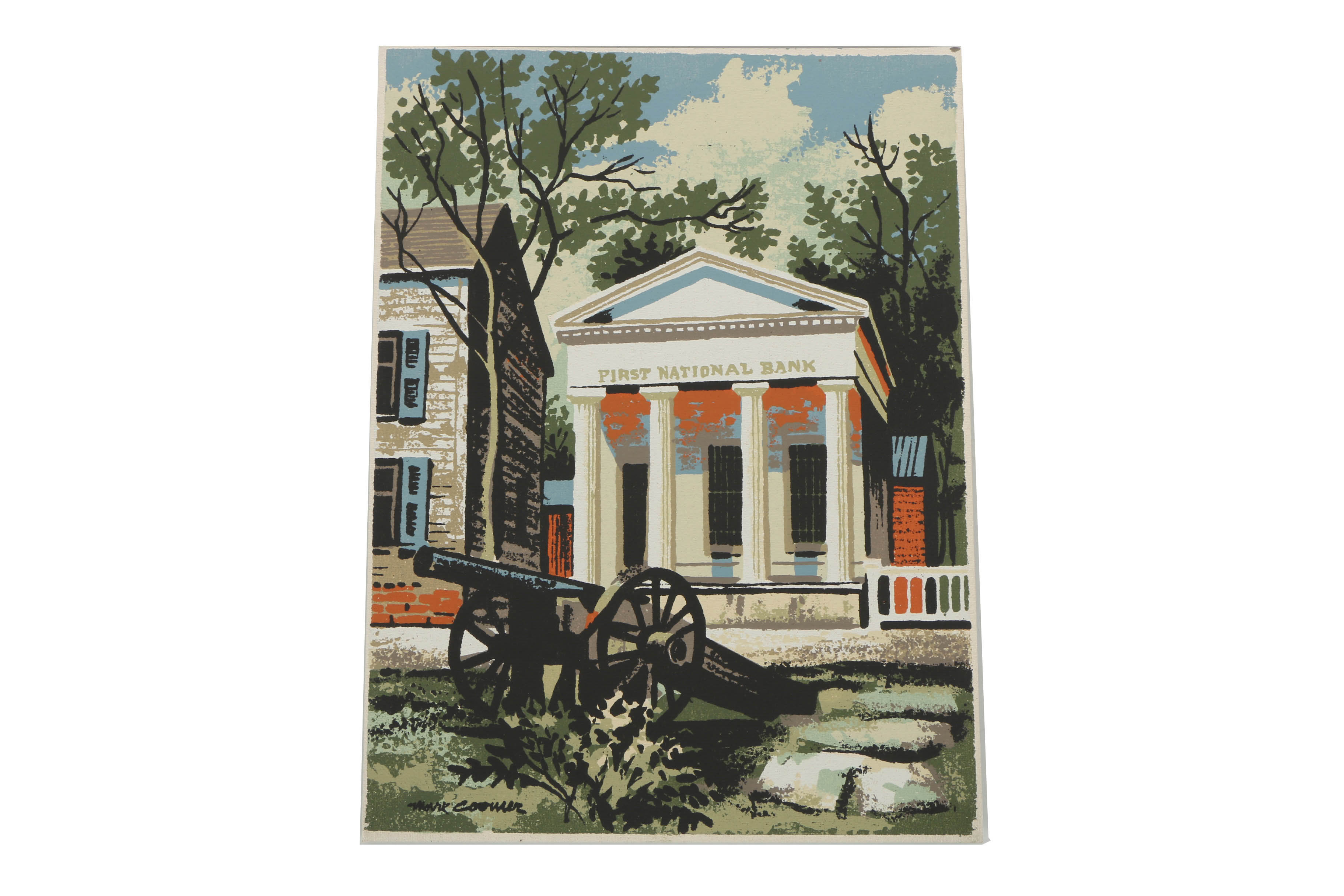 Collection of Mark Coomer Serigraphs on Boards of Architectural Scenes