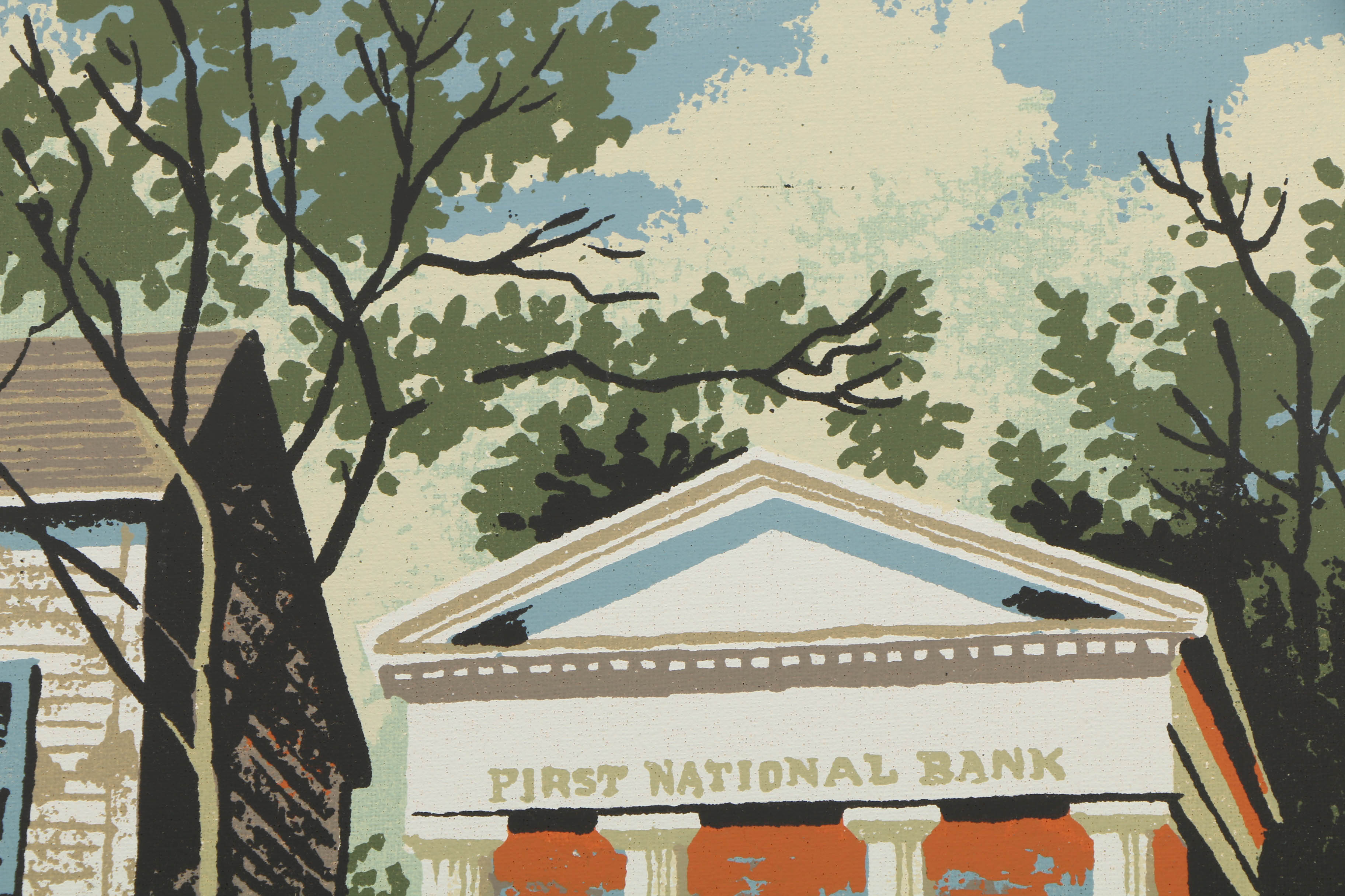 Collection of Mark Coomer Serigraphs on Boards of Architectural Scenes