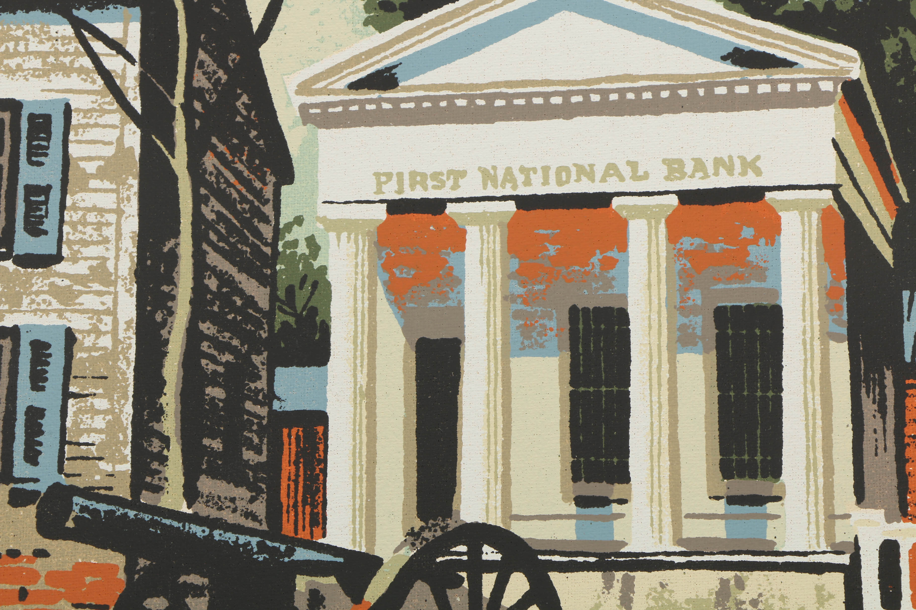 Collection of Mark Coomer Serigraphs on Boards of Architectural Scenes