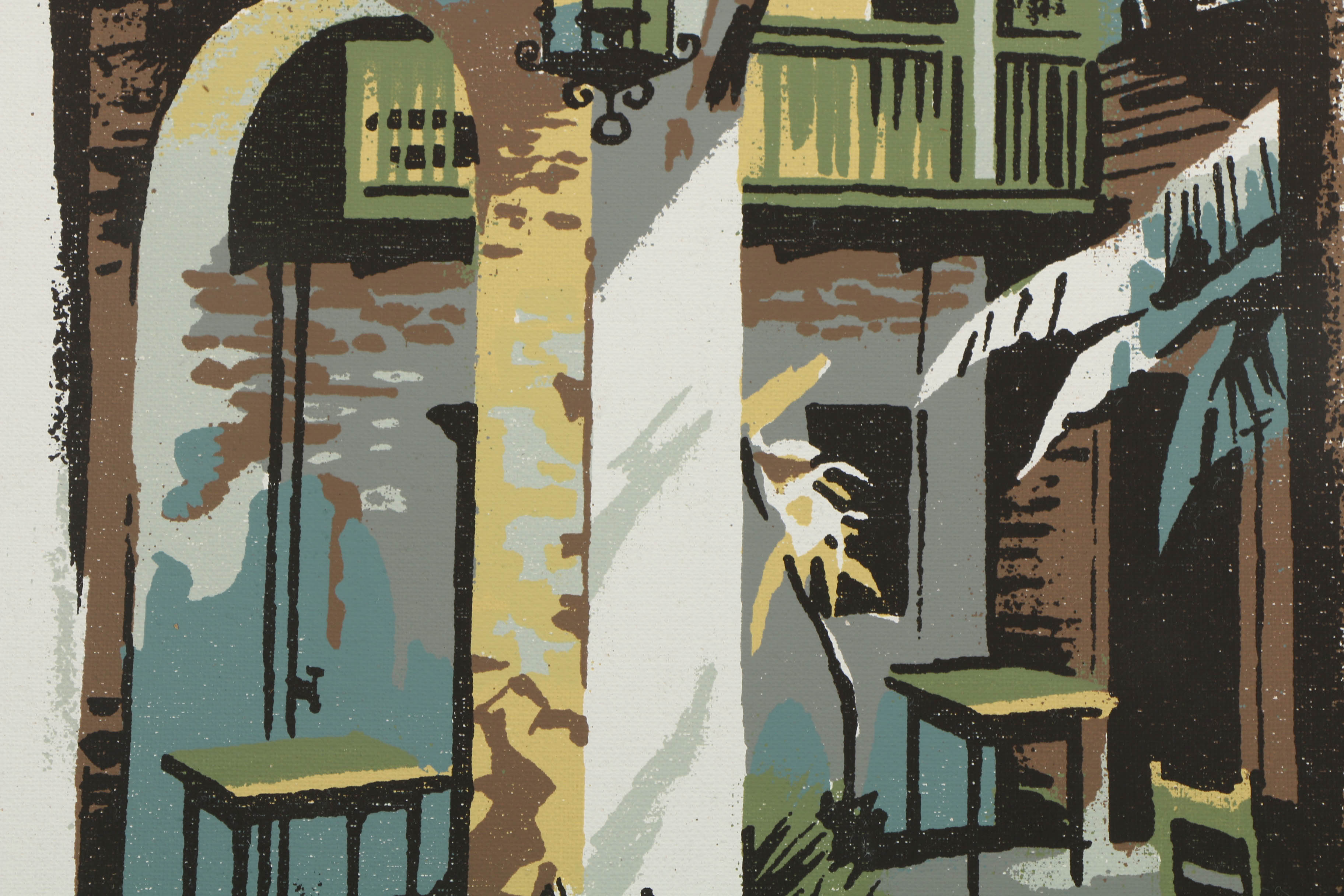 Collection of Mark Coomer Serigraphs on Boards of Architectural Scenes