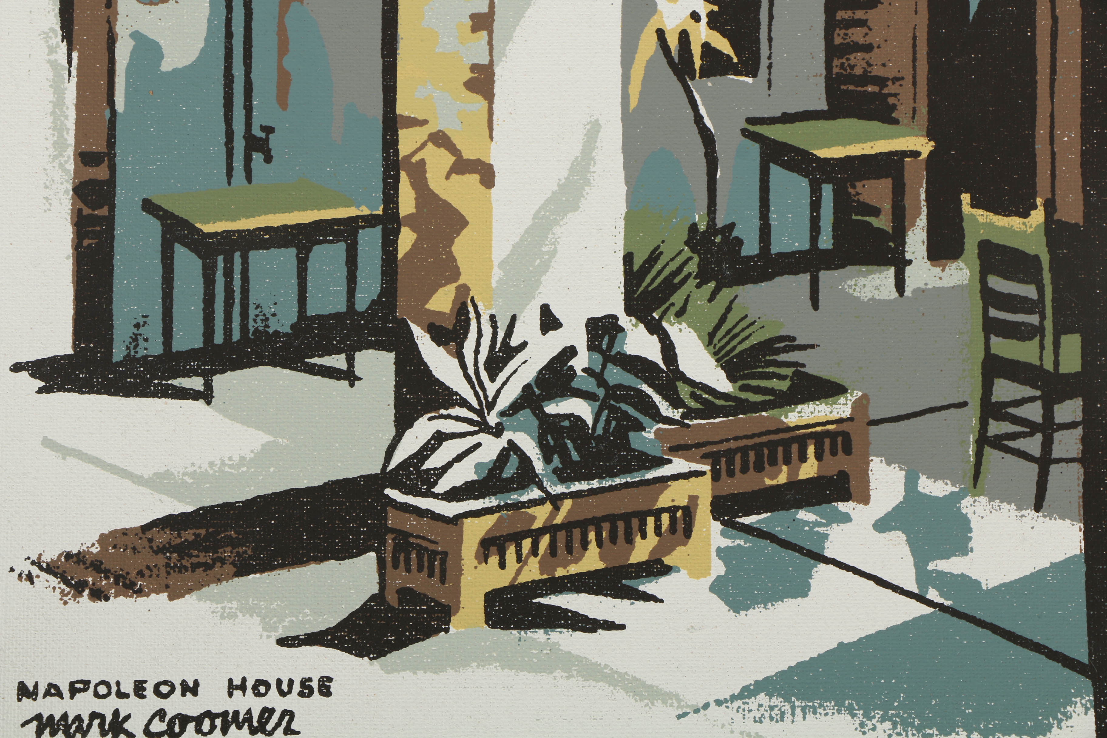 Collection of Mark Coomer Serigraphs on Boards of Architectural Scenes