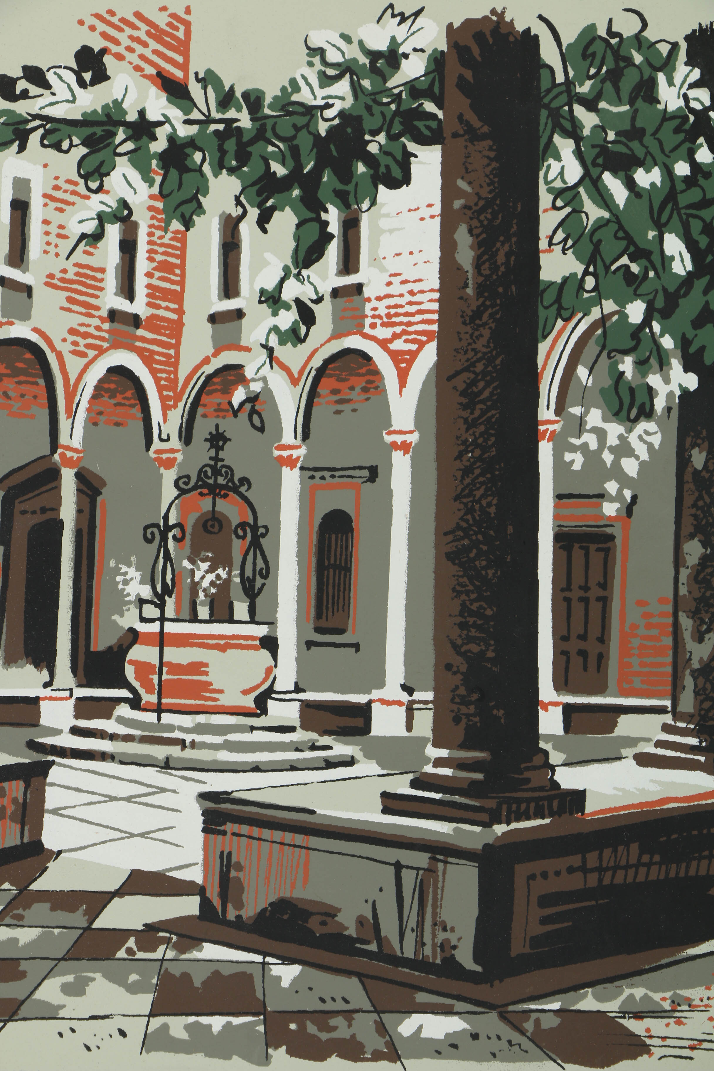 Collection of Mark Coomer Serigraphs on Boards of Architectural Scenes