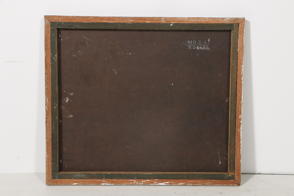 Edwin Zoller Oil Painting on Panel Abstract Composition