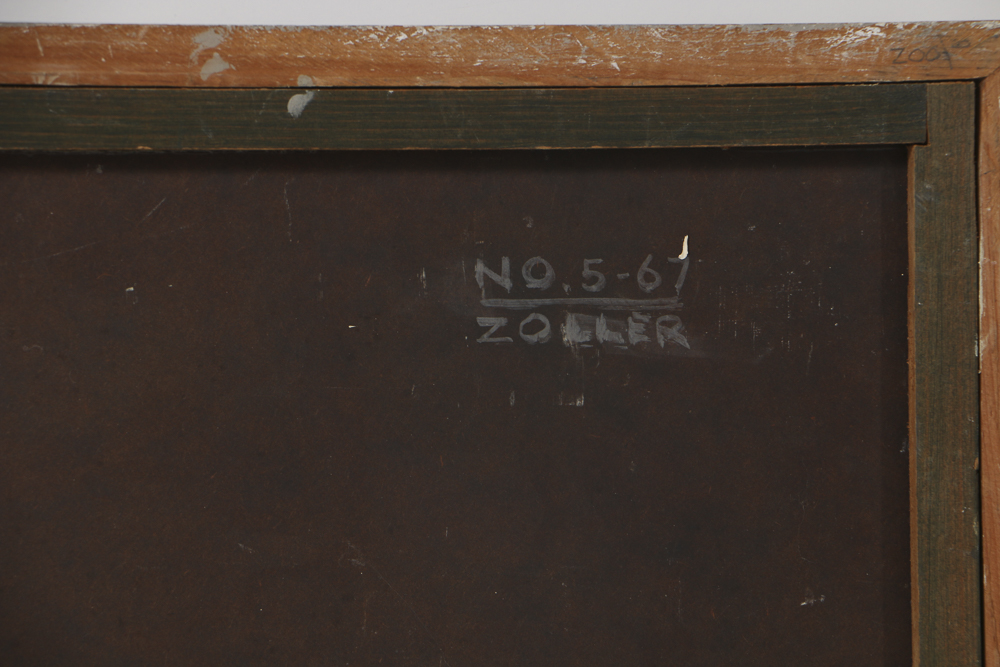 Edwin Zoller Oil Painting on Panel Abstract Composition