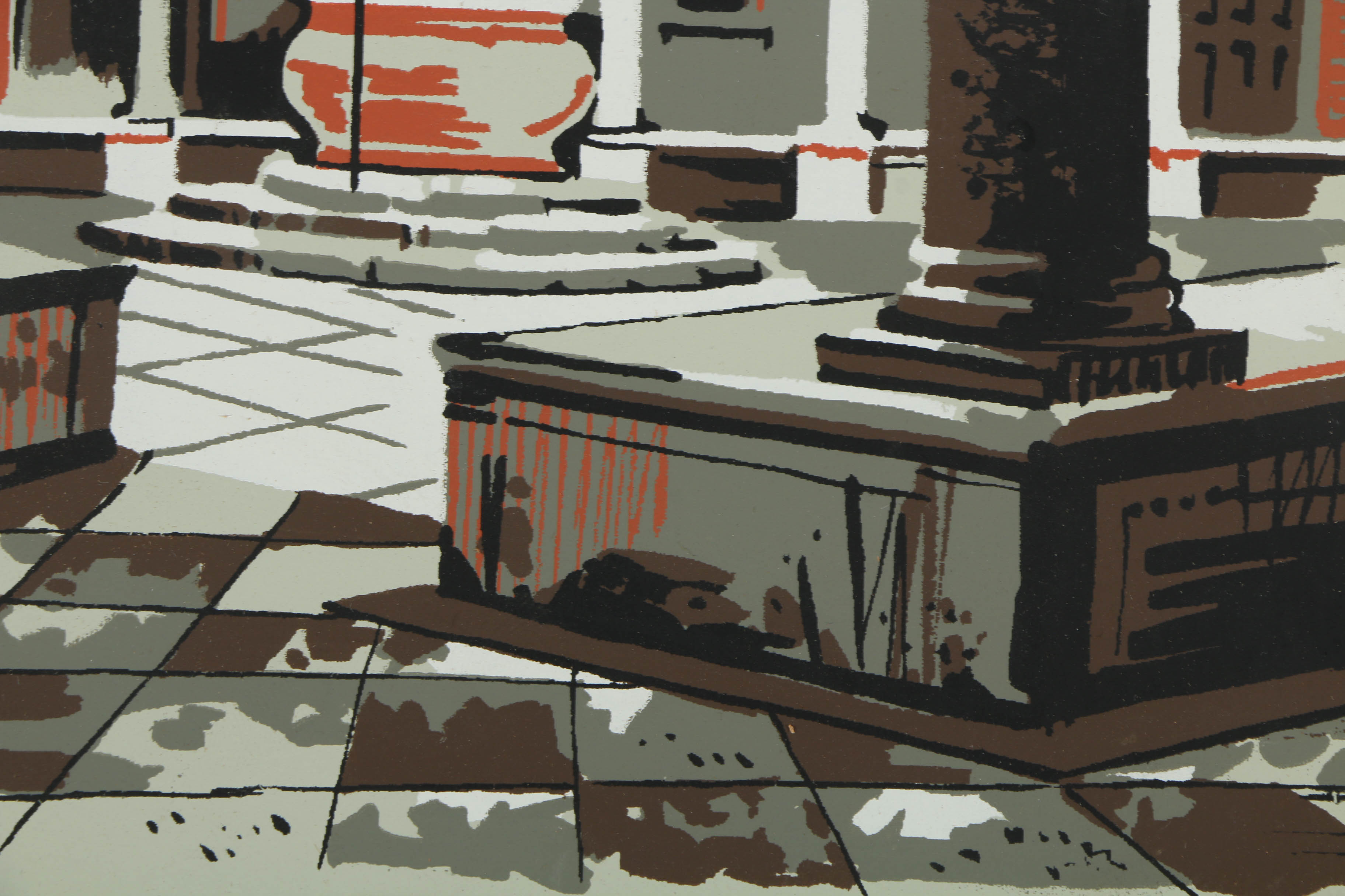 Collection of Mark Coomer Serigraphs on Boards of Architectural Scenes