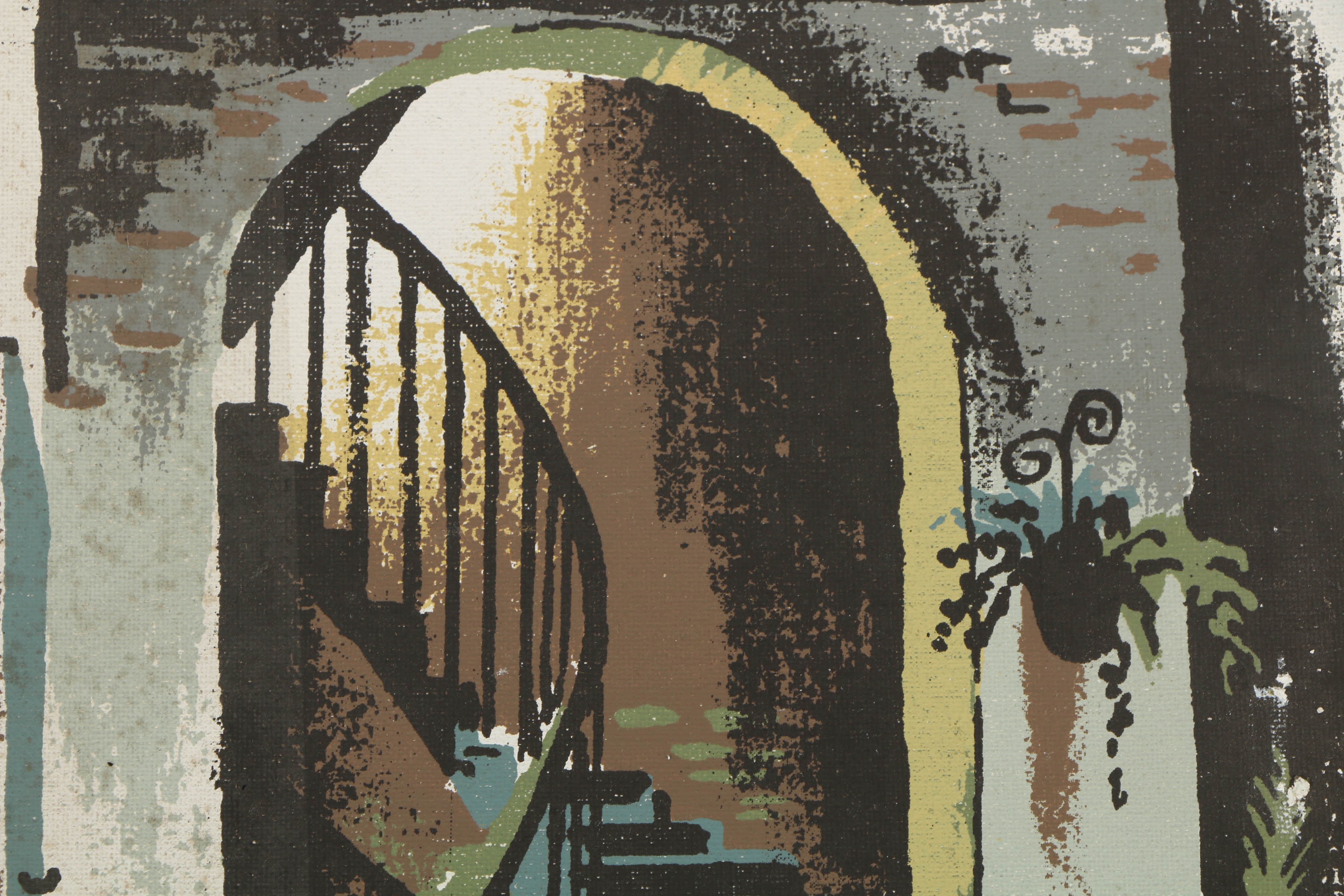 Collection of Mark Coomer Serigraphs on Boards of Architectural Scenes