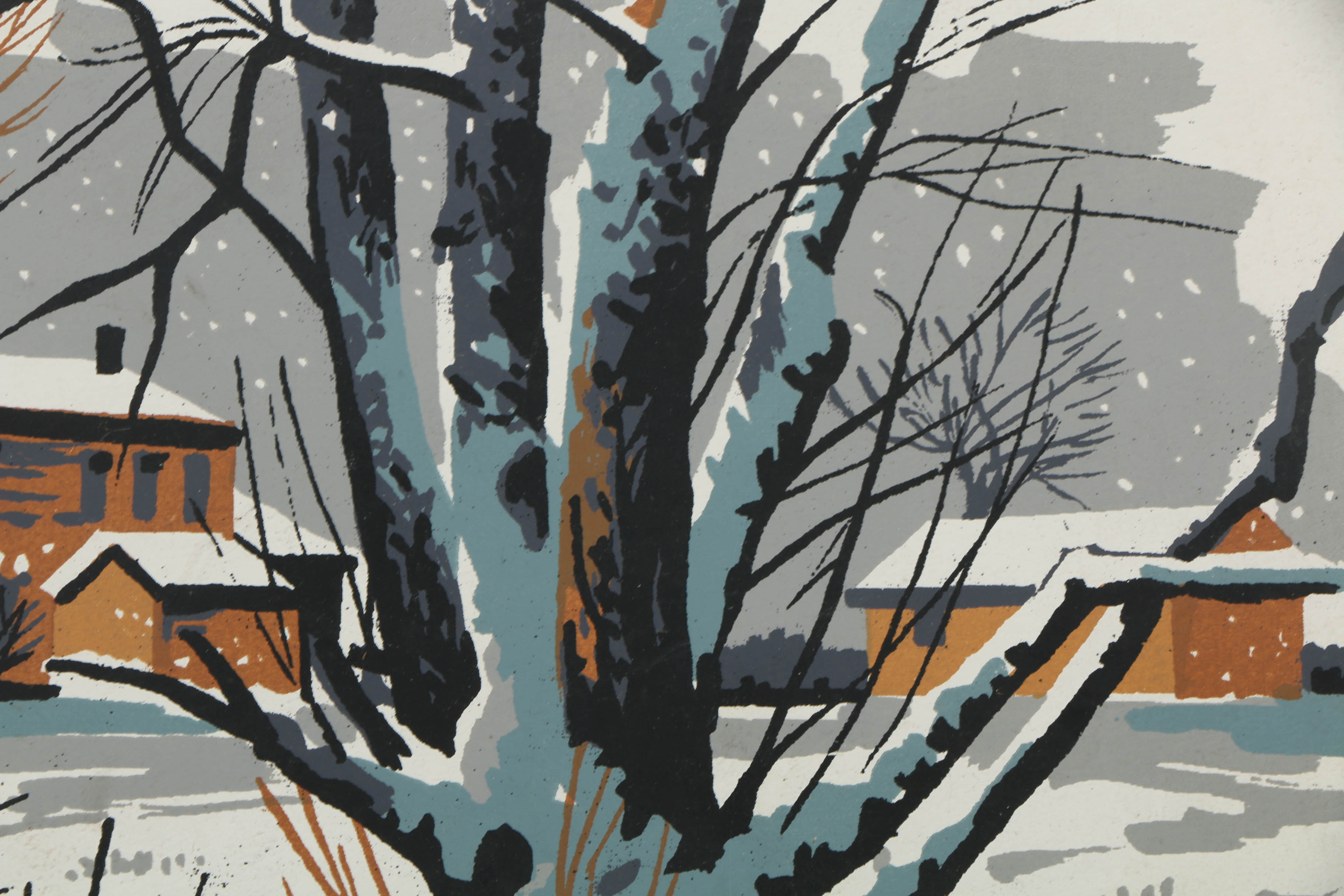 Assortment of Mark Coomer Serigraphs on Boards of Architectural Landscapes