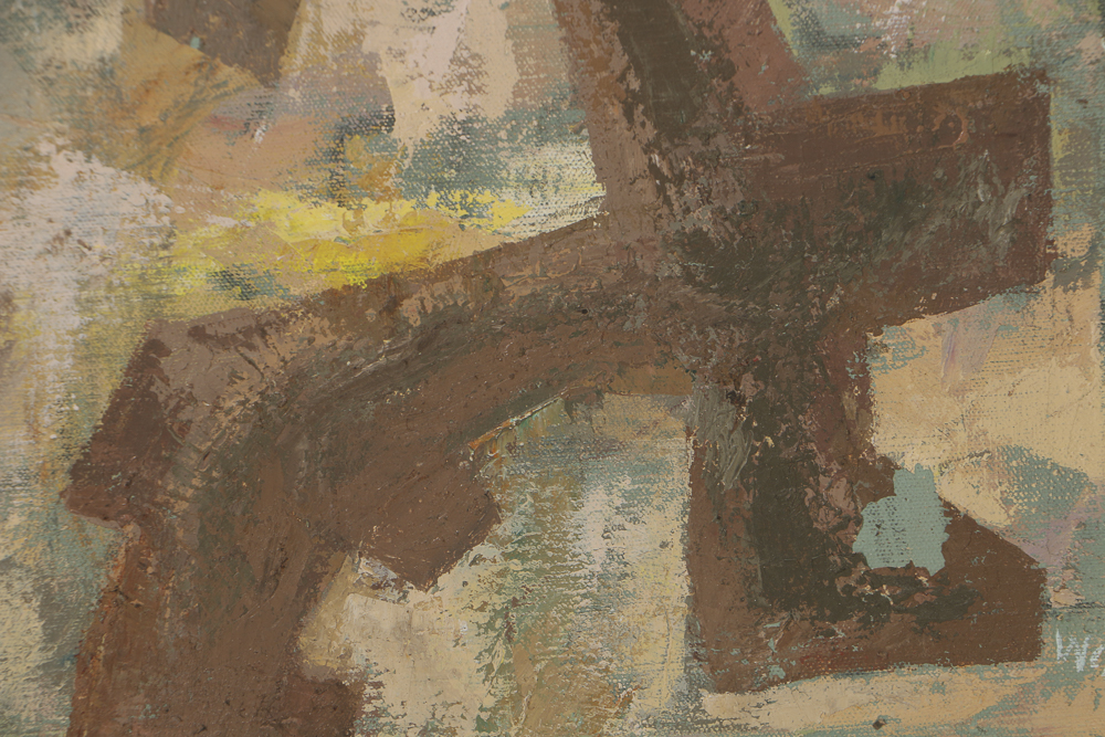 W. Glen Davis Oil Paining on Canvas Abstract Composition